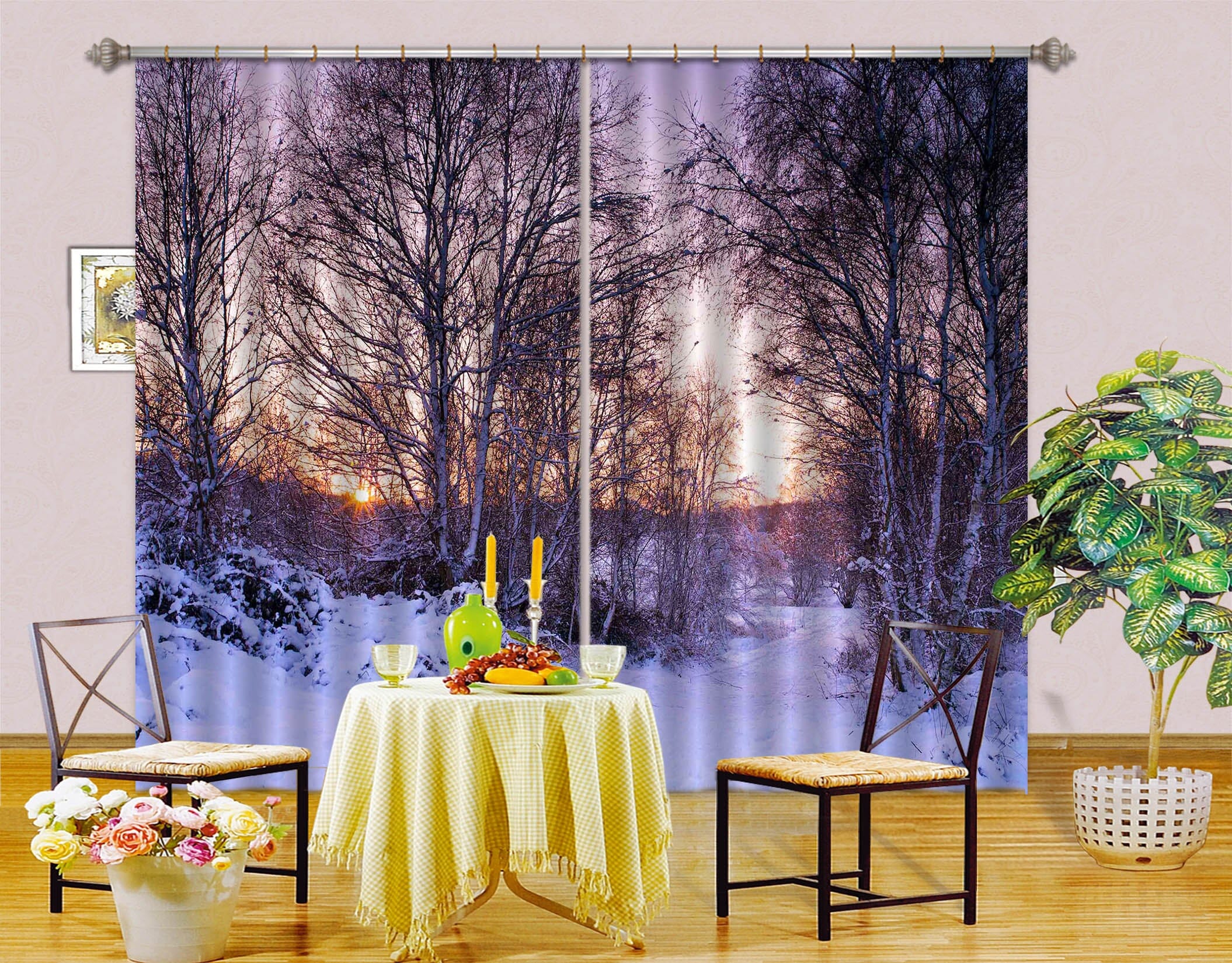 3D Dusk Forest 002 Assaf Frank Curtain Curtains Drapes Curtains AJ Creativity Home 