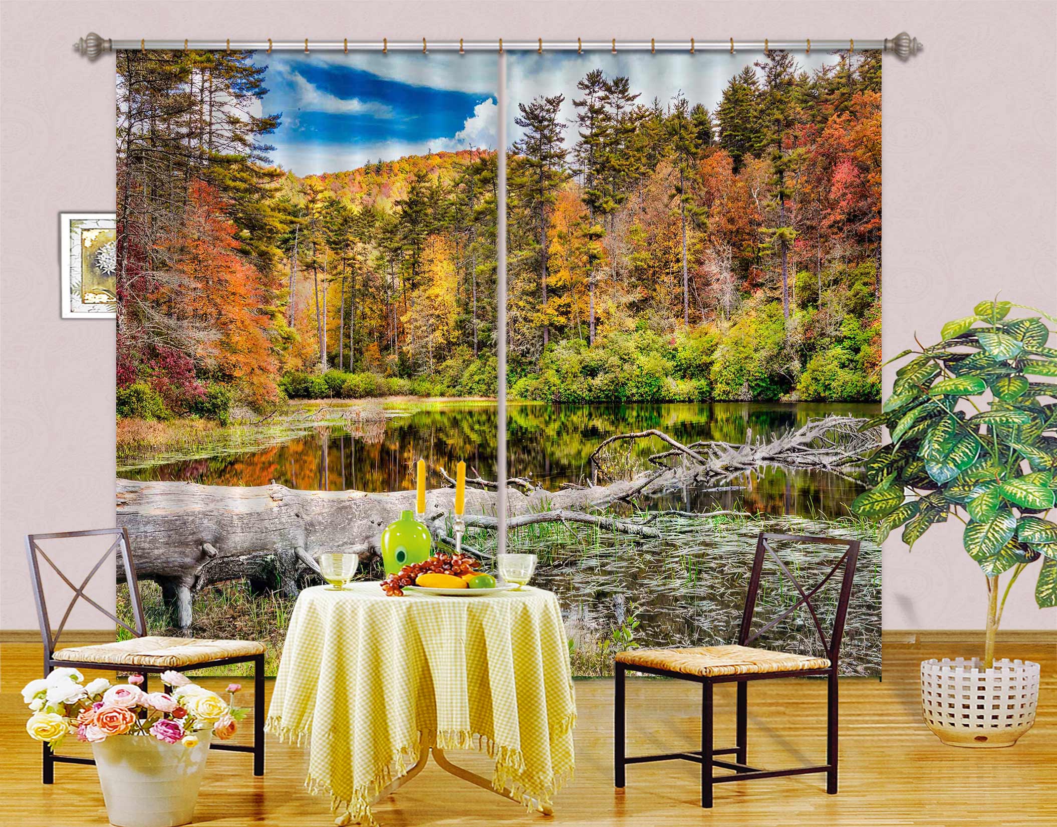 3D Forest Trees 5352 Beth Sheridan Curtain Curtains Drapes
