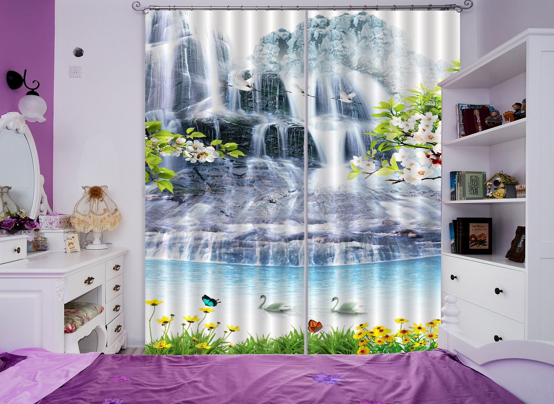 3D Waterfall Scenery 45 Curtains Drapes Wallpaper AJ Wallpaper 