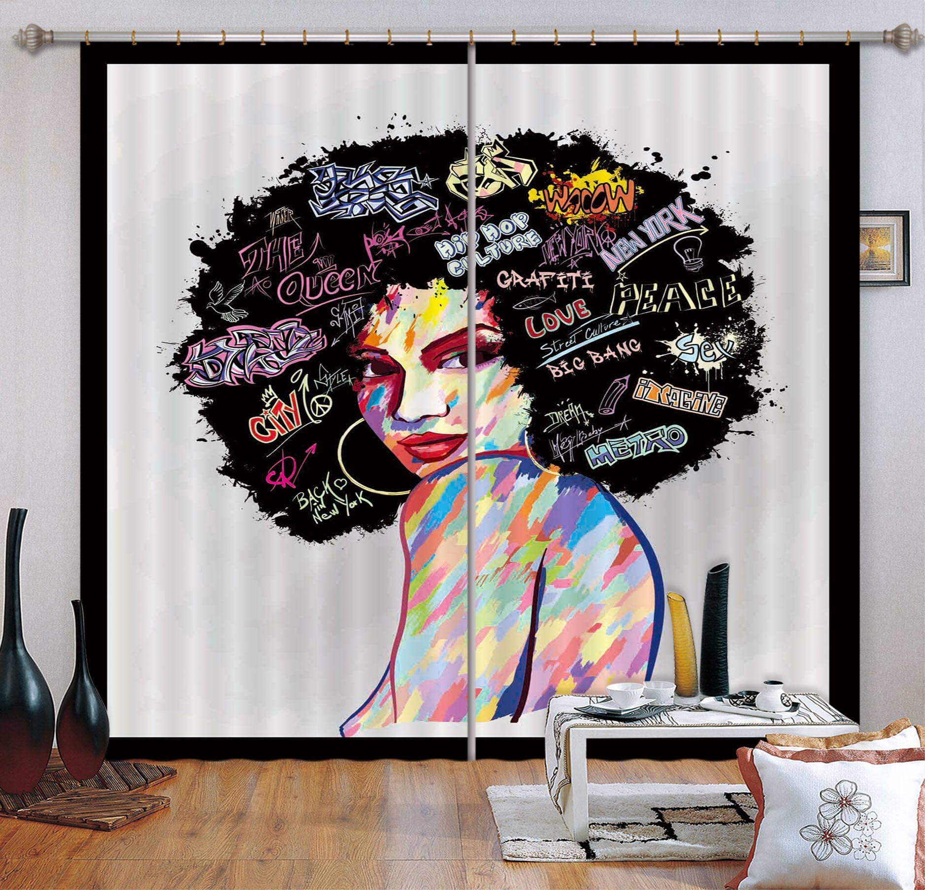 3D Color Girl 127 Curtains Drapes Wallpaper AJ Wallpaper 