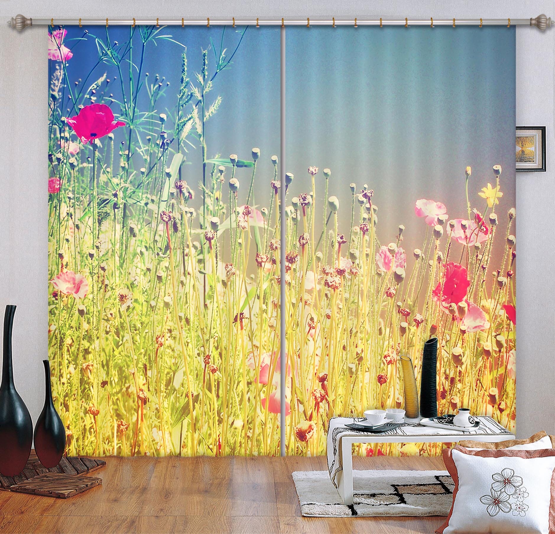 3D Spring Flowers 869 Curtains Drapes Wallpaper AJ Wallpaper 