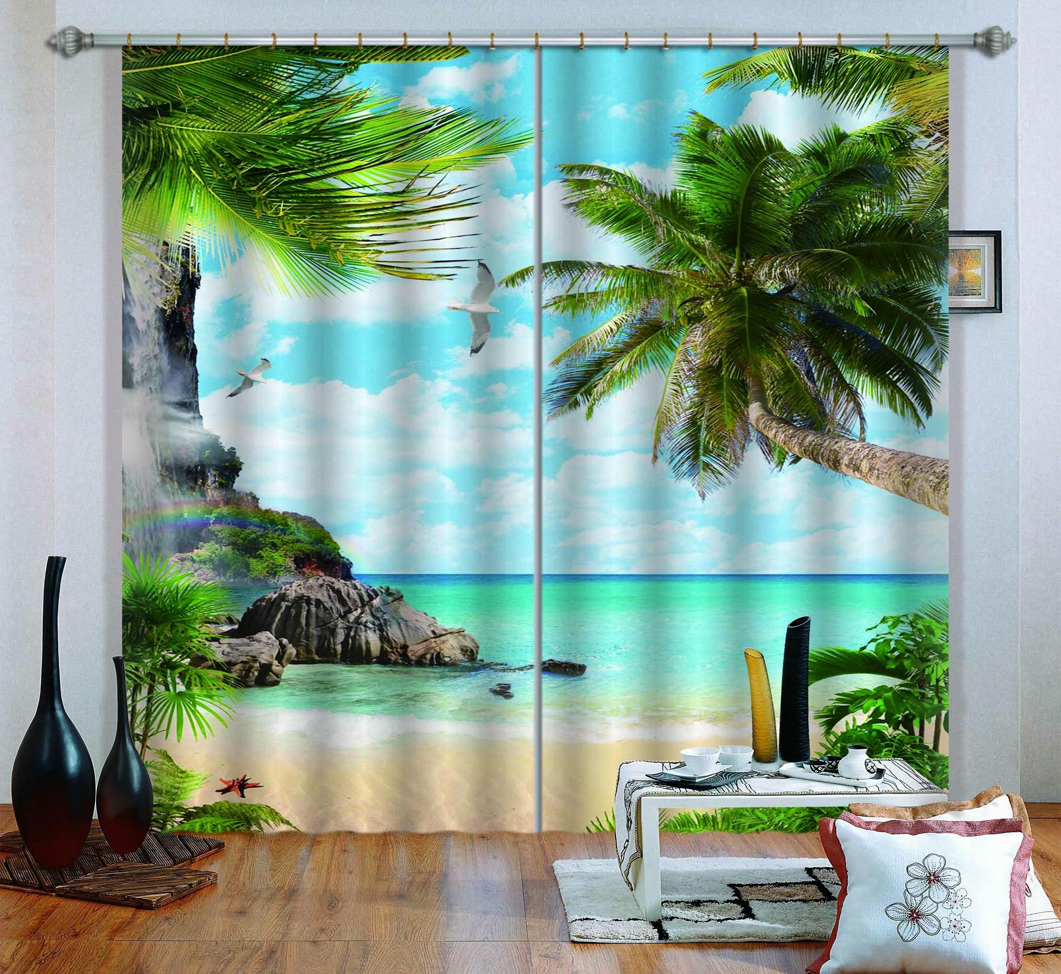 3D Sea Scenery 788 Curtains Drapes Wallpaper AJ Wallpaper 