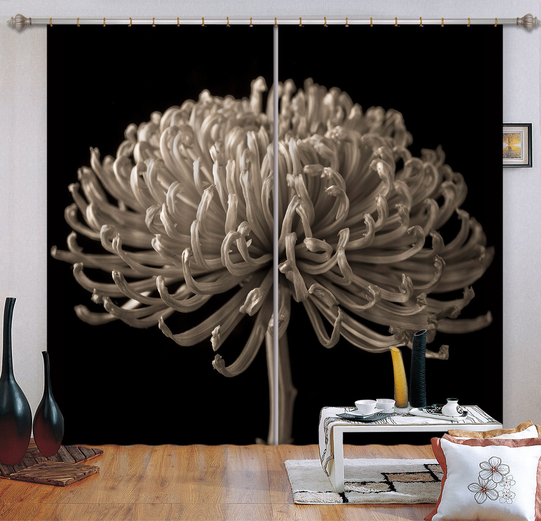 3D Chrysanthemum 6308 Assaf Frank Curtain Curtains Drapes