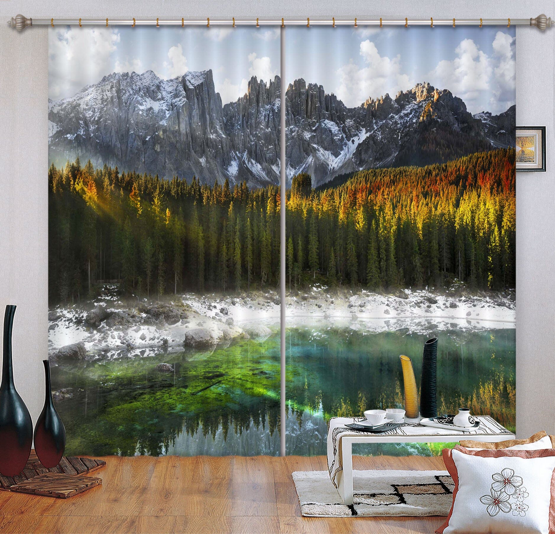 3D Snow Mountain 057 Marco Carmassi Curtain Curtains Drapes Curtains AJ Creativity Home 
