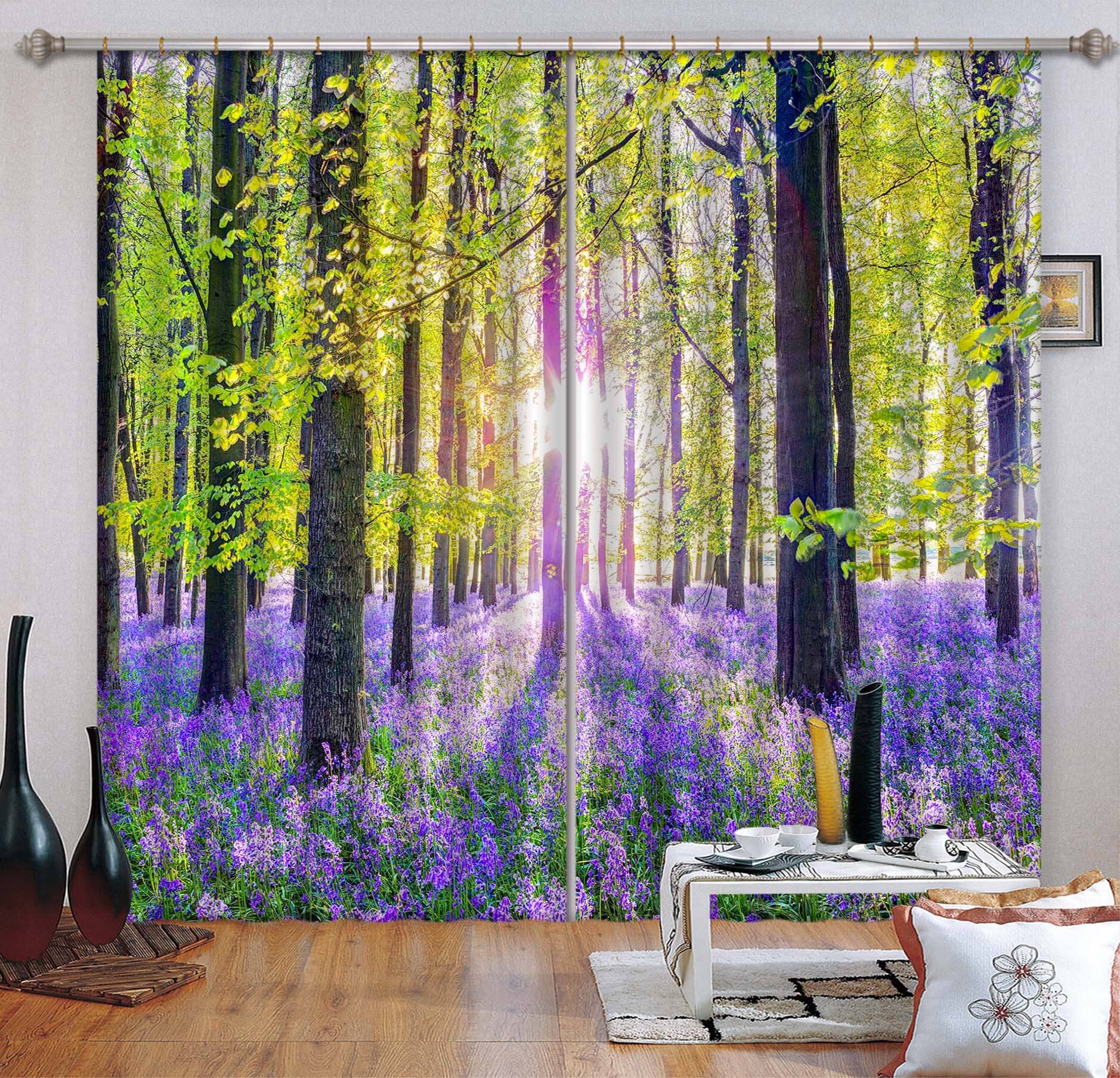 3D Purple Ocean 017 Assaf Frank Curtain Curtains Drapes Curtains AJ Creativity Home 