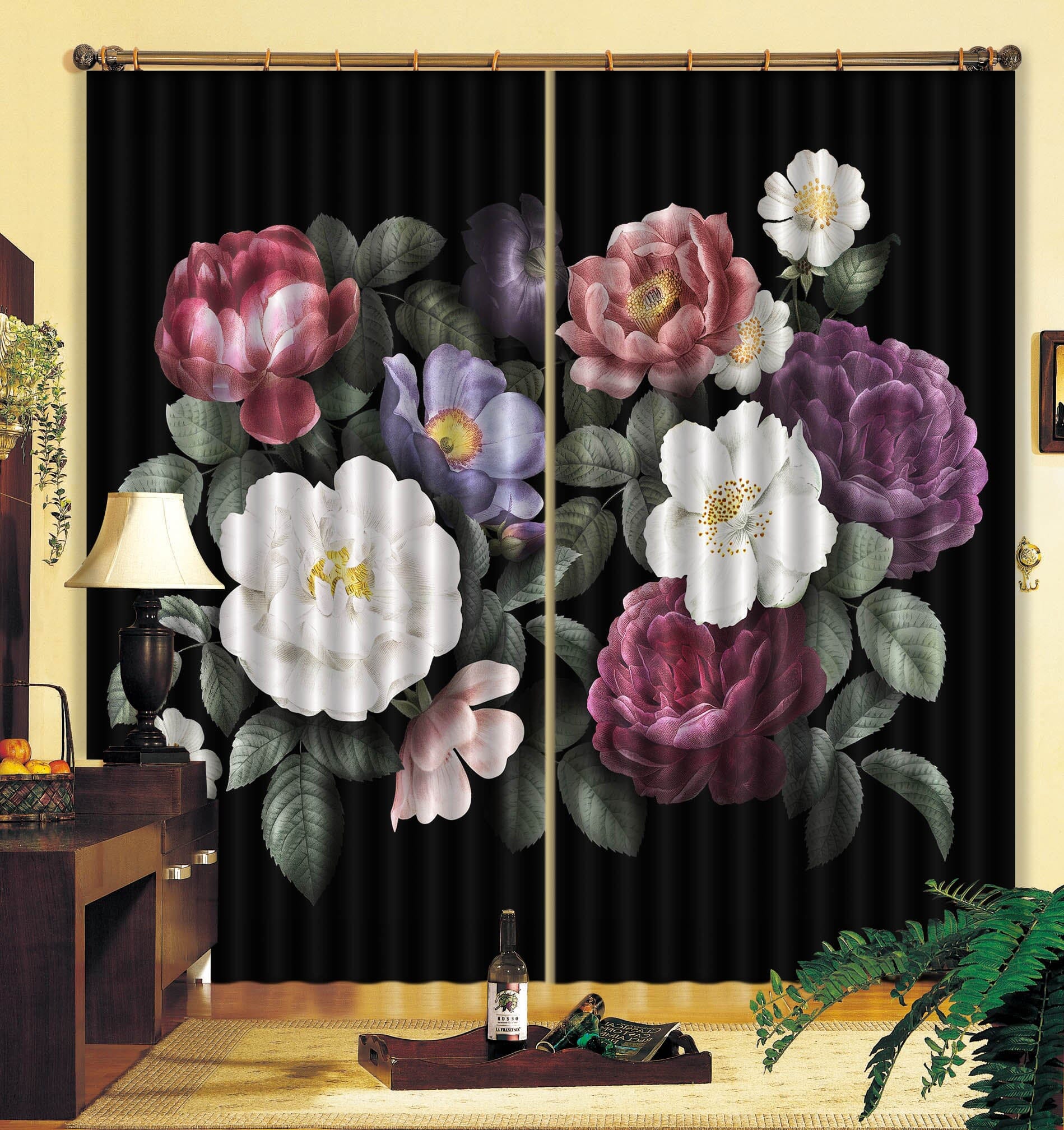 3D Colored Petals 735 Curtains Drapes Wallpaper AJ Wallpaper 