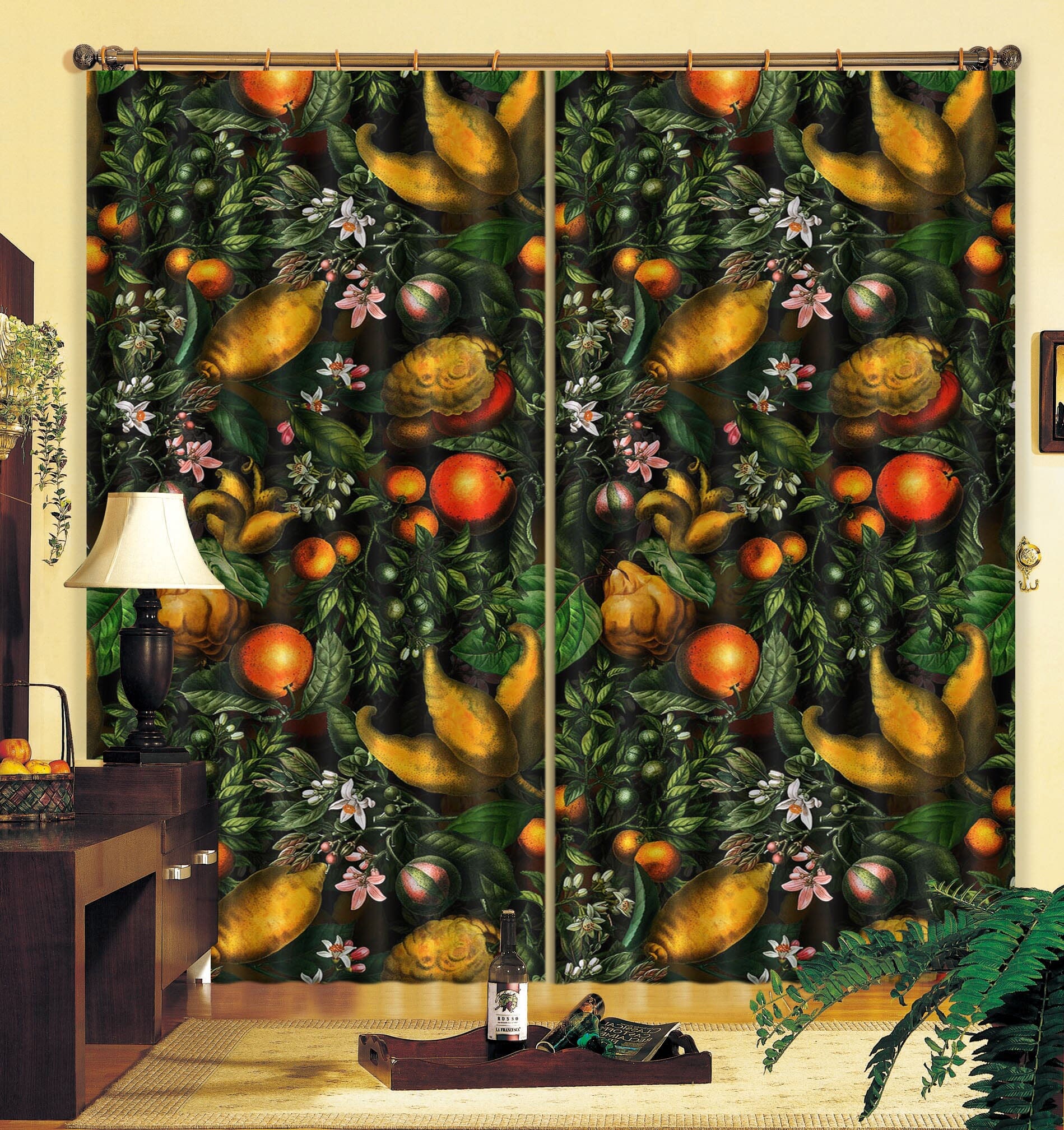 3D Golden Fruit 124 Uta Naumann Curtain Curtains Drapes Curtains AJ Creativity Home 