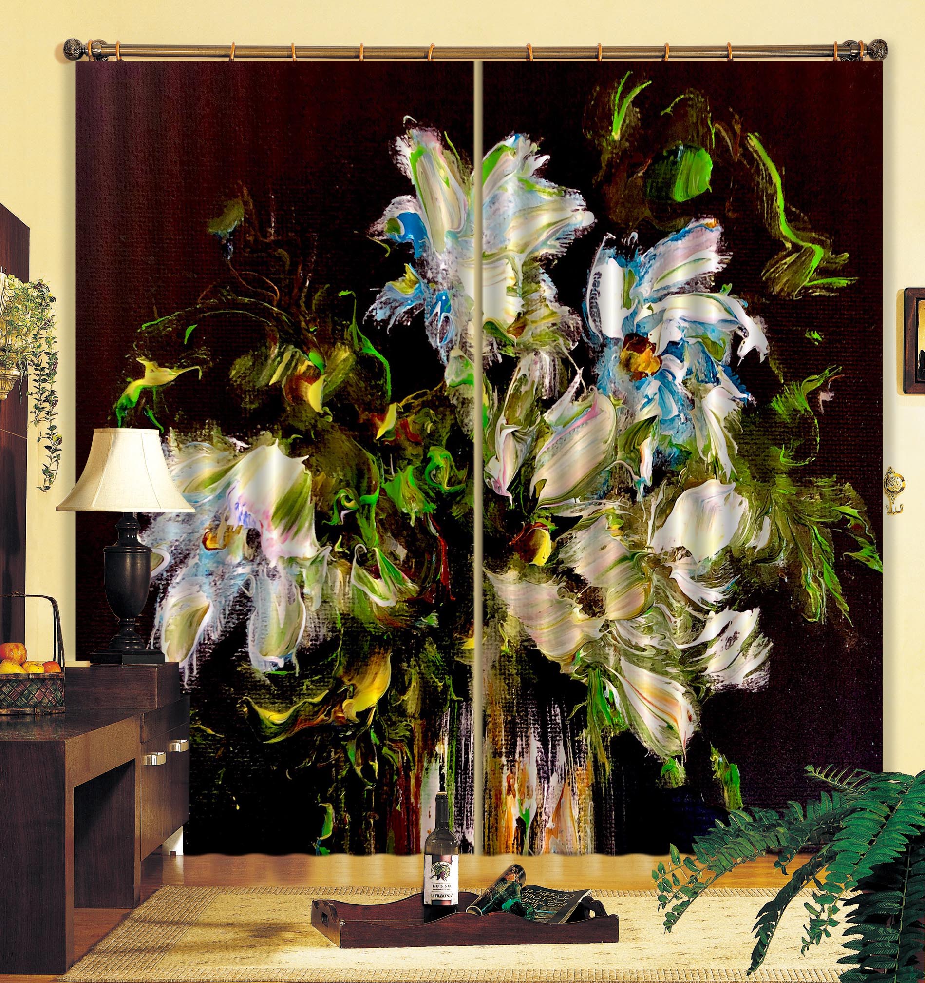 3D Painted Bouquet 2383 Skromova Marina Curtain Curtains Drapes