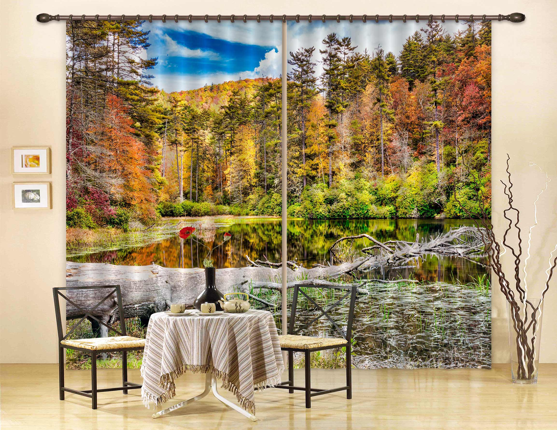 3D Forest Trees 5352 Beth Sheridan Curtain Curtains Drapes