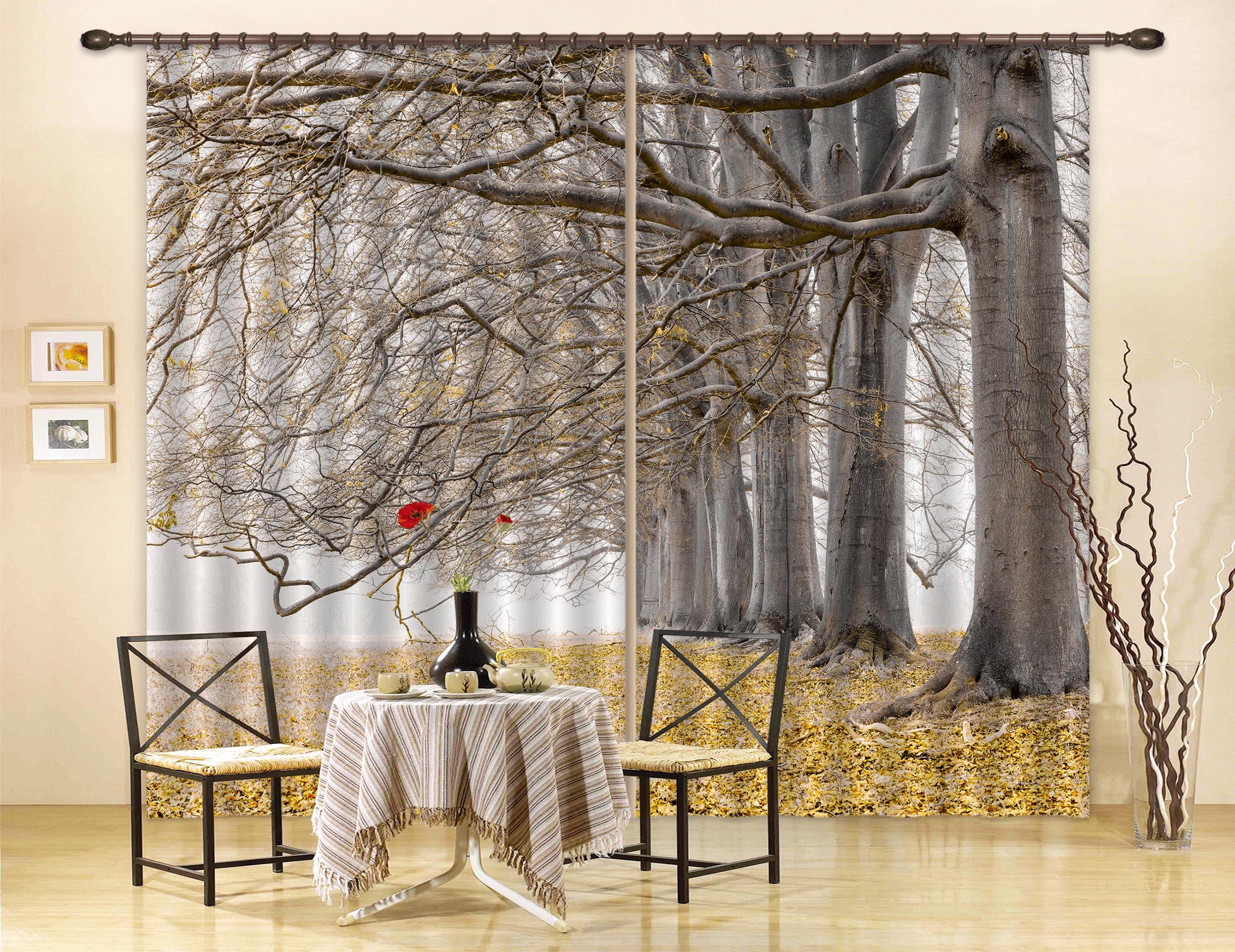 3D Fallen Leaves 6365 Assaf Frank Curtain Curtains Drapes
