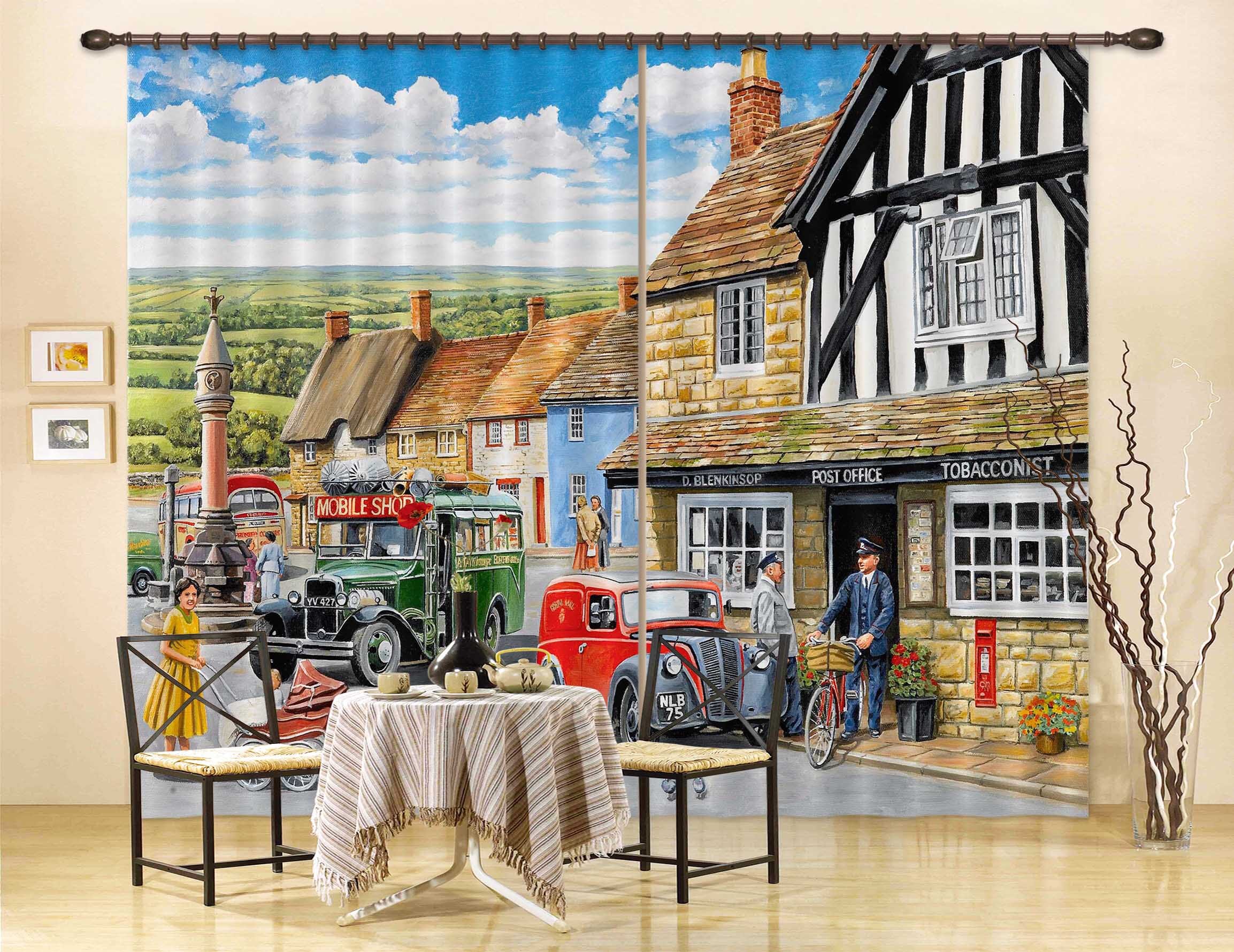 3D The Post Office 105 Trevor Mitchell Curtain Curtains Drapes Curtains AJ Creativity Home 