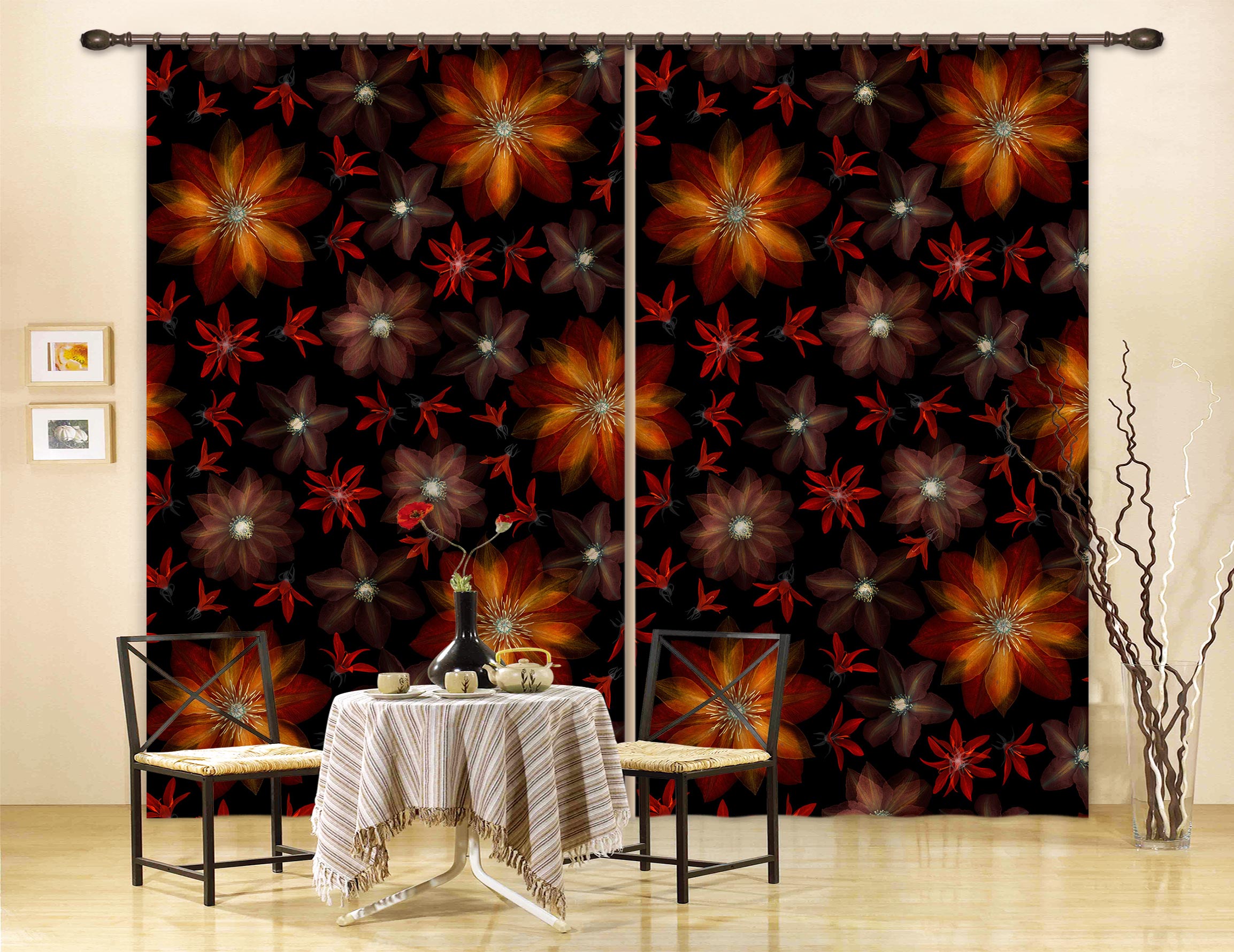 3D Beautiful Flower 098 Assaf Frank Curtain Curtains Drapes