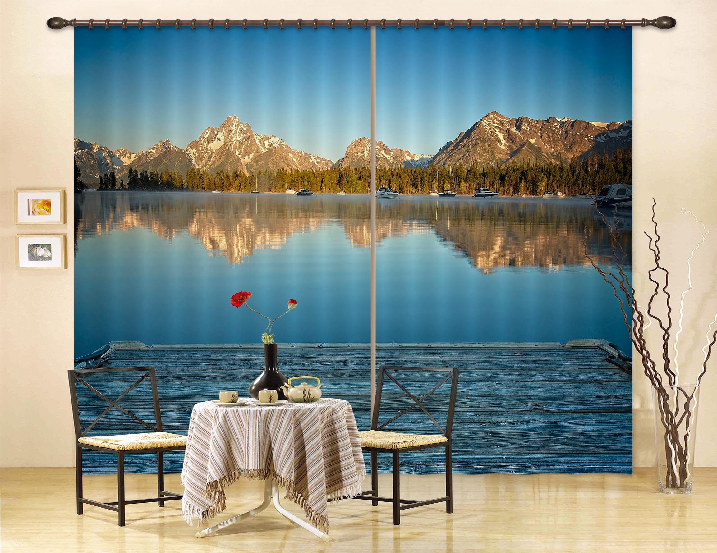 3D Boat Dock 047 Kathy Barefield Curtain Curtains Drapes Curtains AJ Creativity Home 