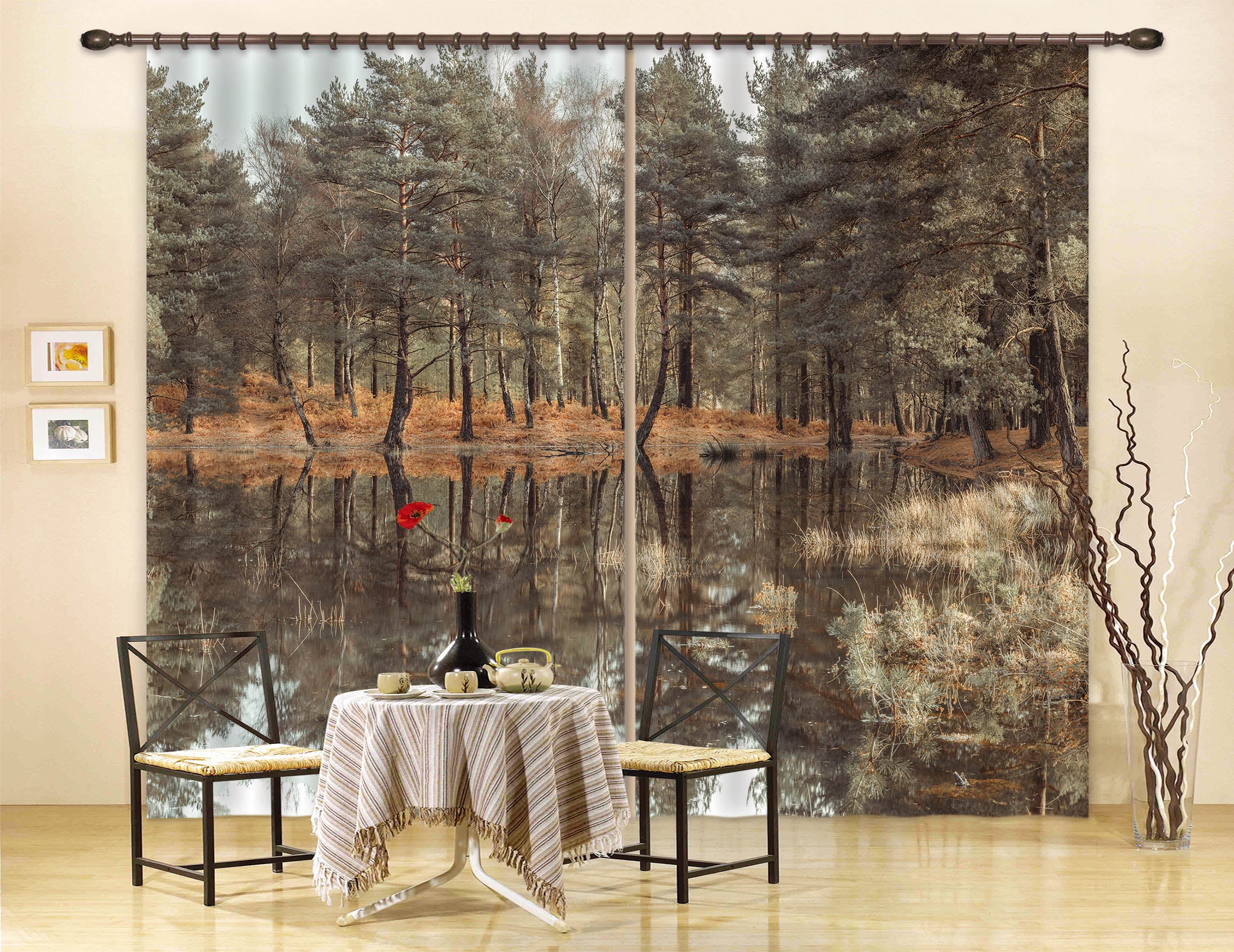 3D Clean River Water 6372 Assaf Frank Curtain Curtains Drapes