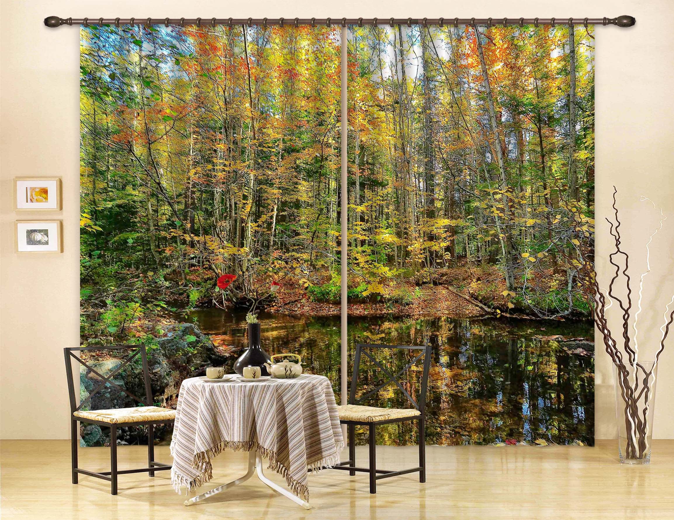 3D Pond Reflections 61233 Kathy Barefield Curtain Curtains Drapes