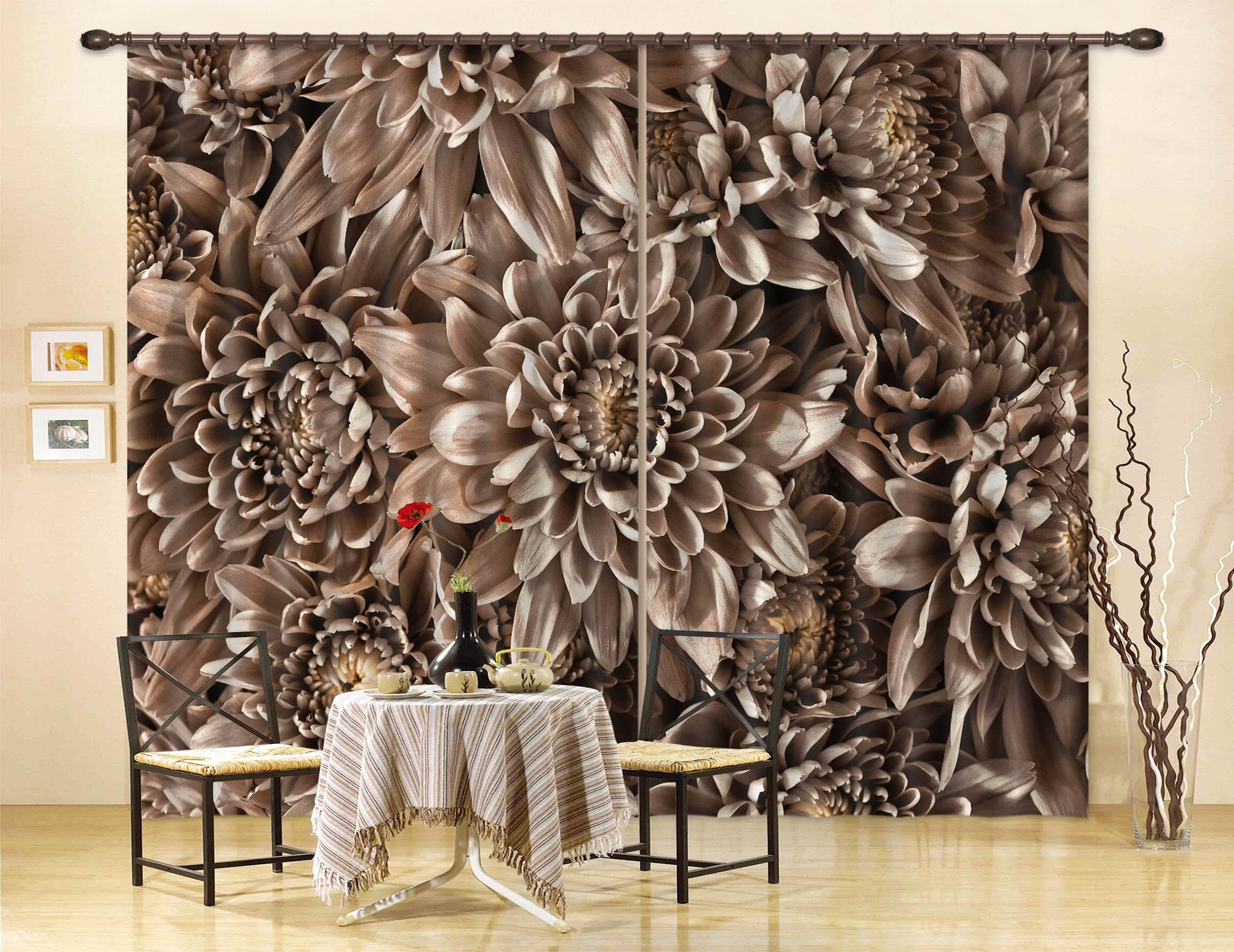 3D Withered Sunflower 209 Assaf Frank Curtain Curtains Drapes Curtains AJ Creativity Home 