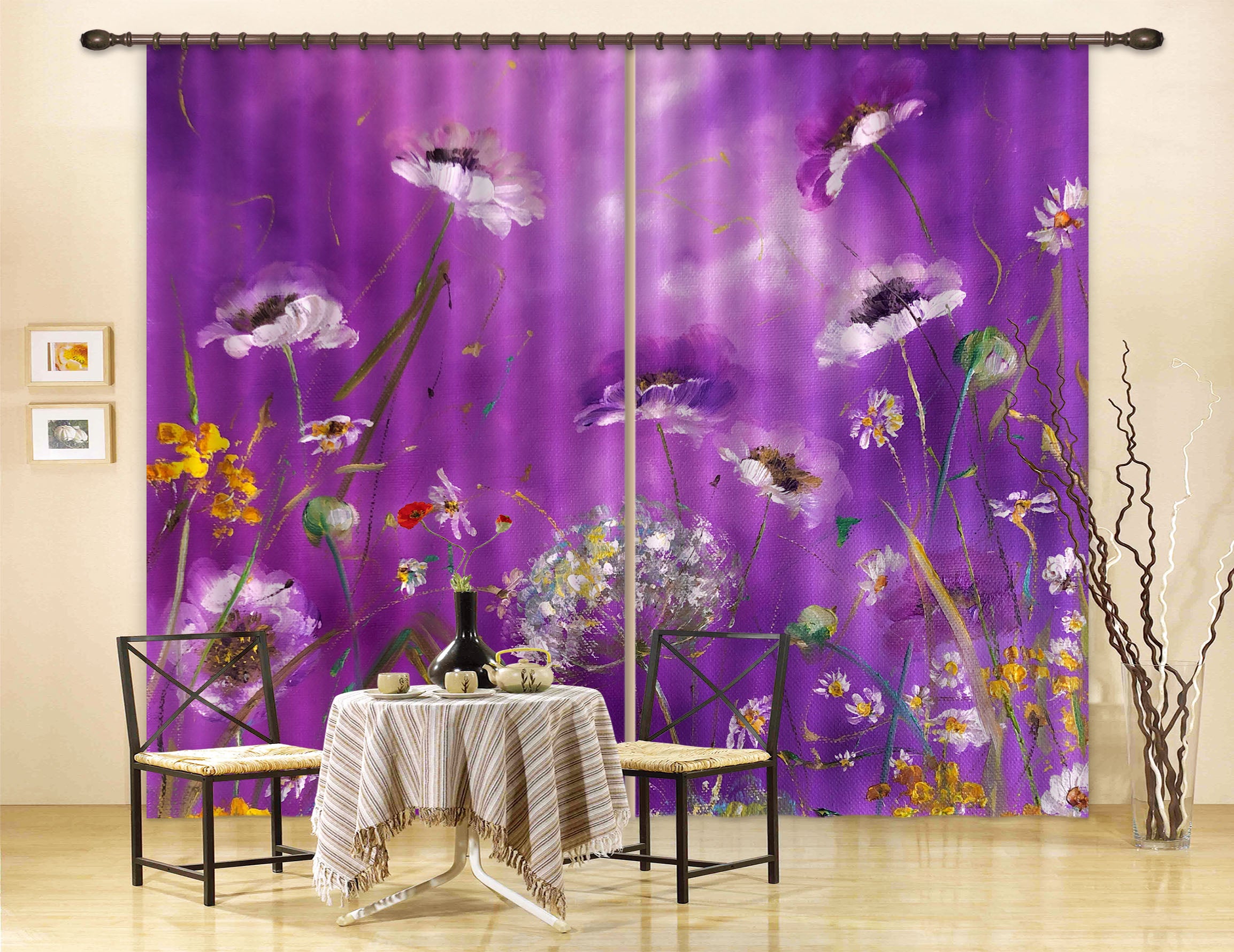 3D Purple Flower 2336 Skromova Marina Curtain Curtains Drapes