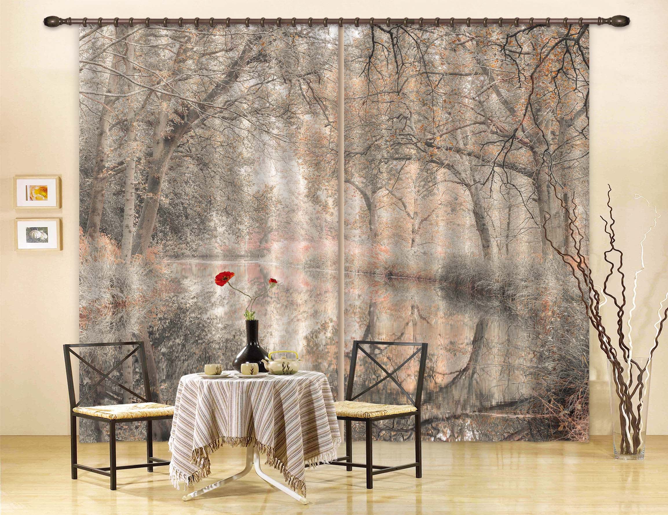 3D Creek Forest 6356 Assaf Frank Curtain Curtains Drapes