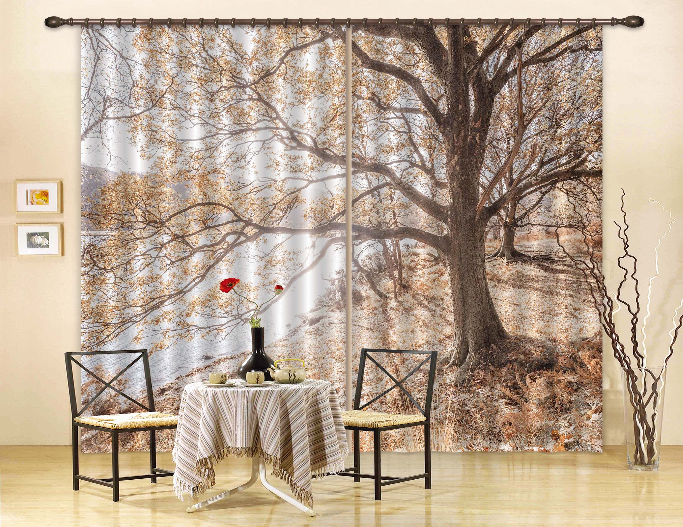 3D Lakeside Tree 069 Assaf Frank Curtain Curtains Drapes