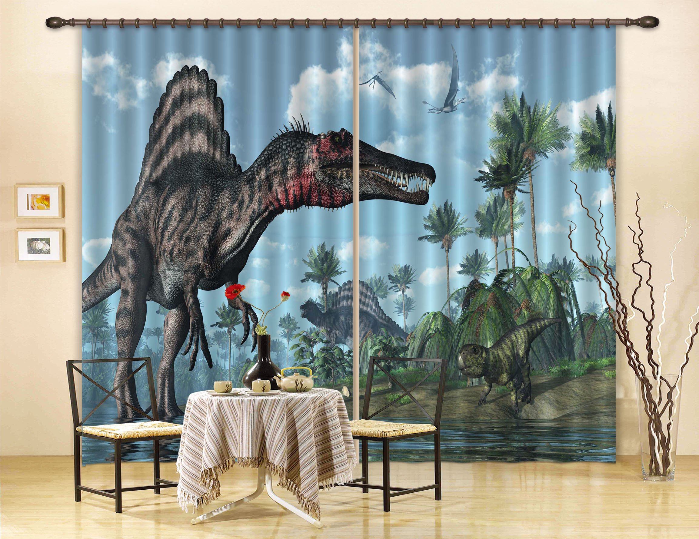 3D Dinosaurs 55 Curtains Drapes Wallpaper AJ Wallpaper 