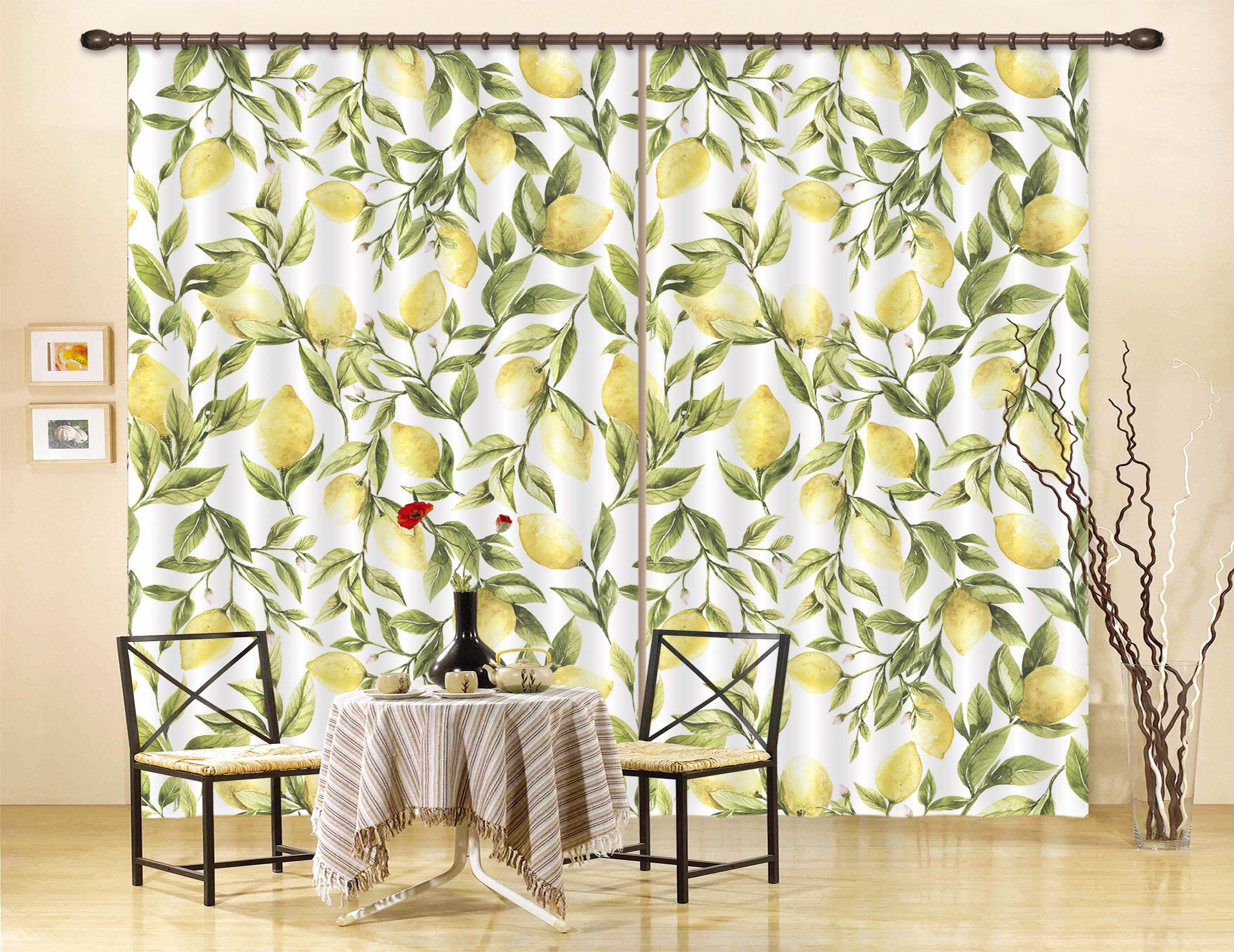 3D Fruit Lemon 227 Uta Naumann Curtain Curtains Drapes