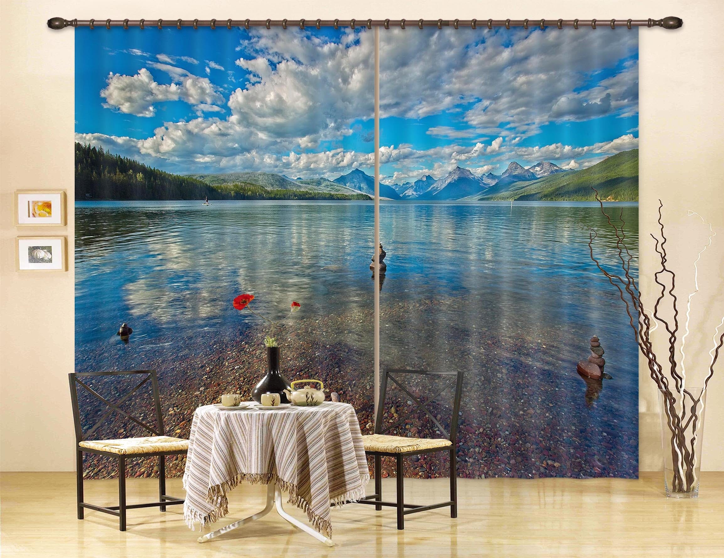 3D Reflection In Water 064 Kathy Barefield Curtain Curtains Drapes Curtains AJ Creativity Home 