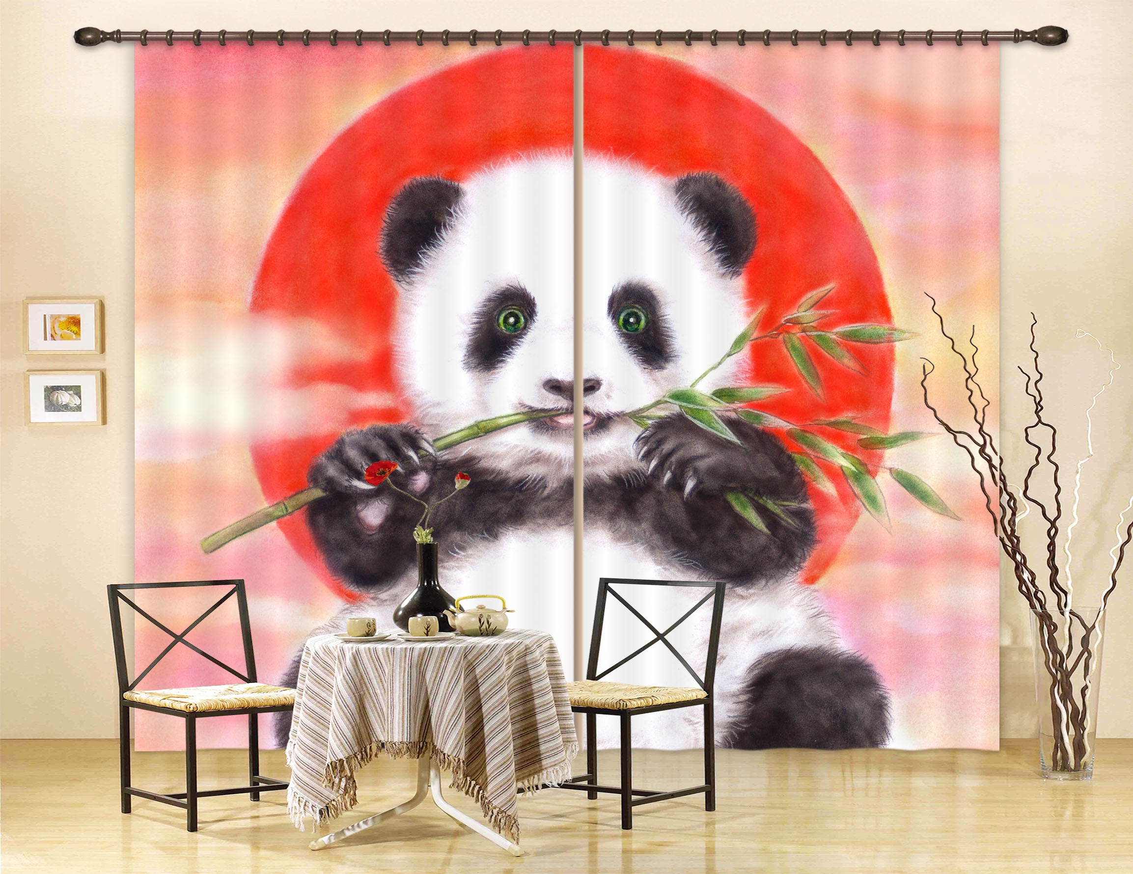 3D Sun Panda 9042 Kayomi Harai Curtain Curtains Drapes