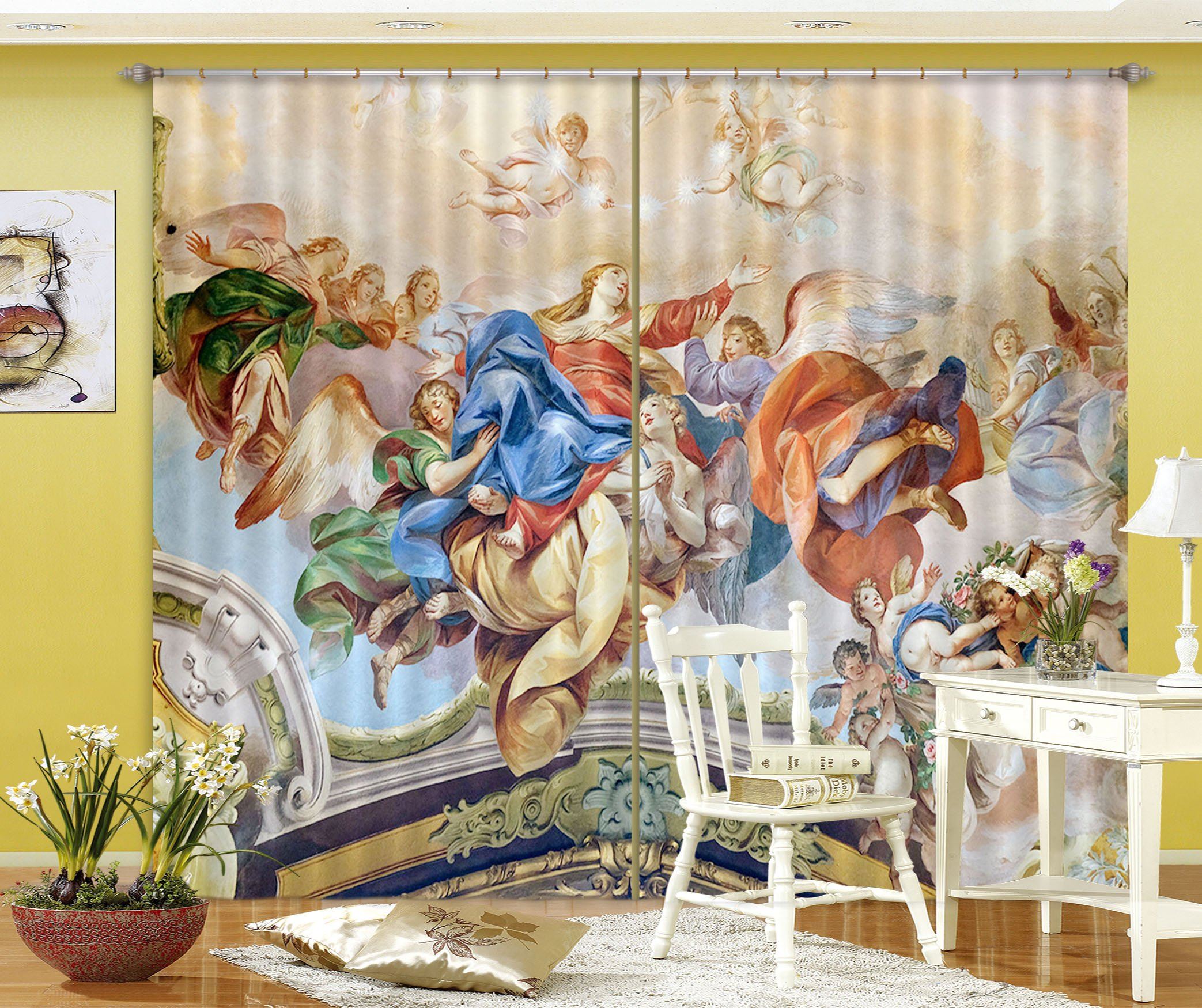 3D Mother Wreath 024 Curtains Drapes Curtains AJ Creativity Home 