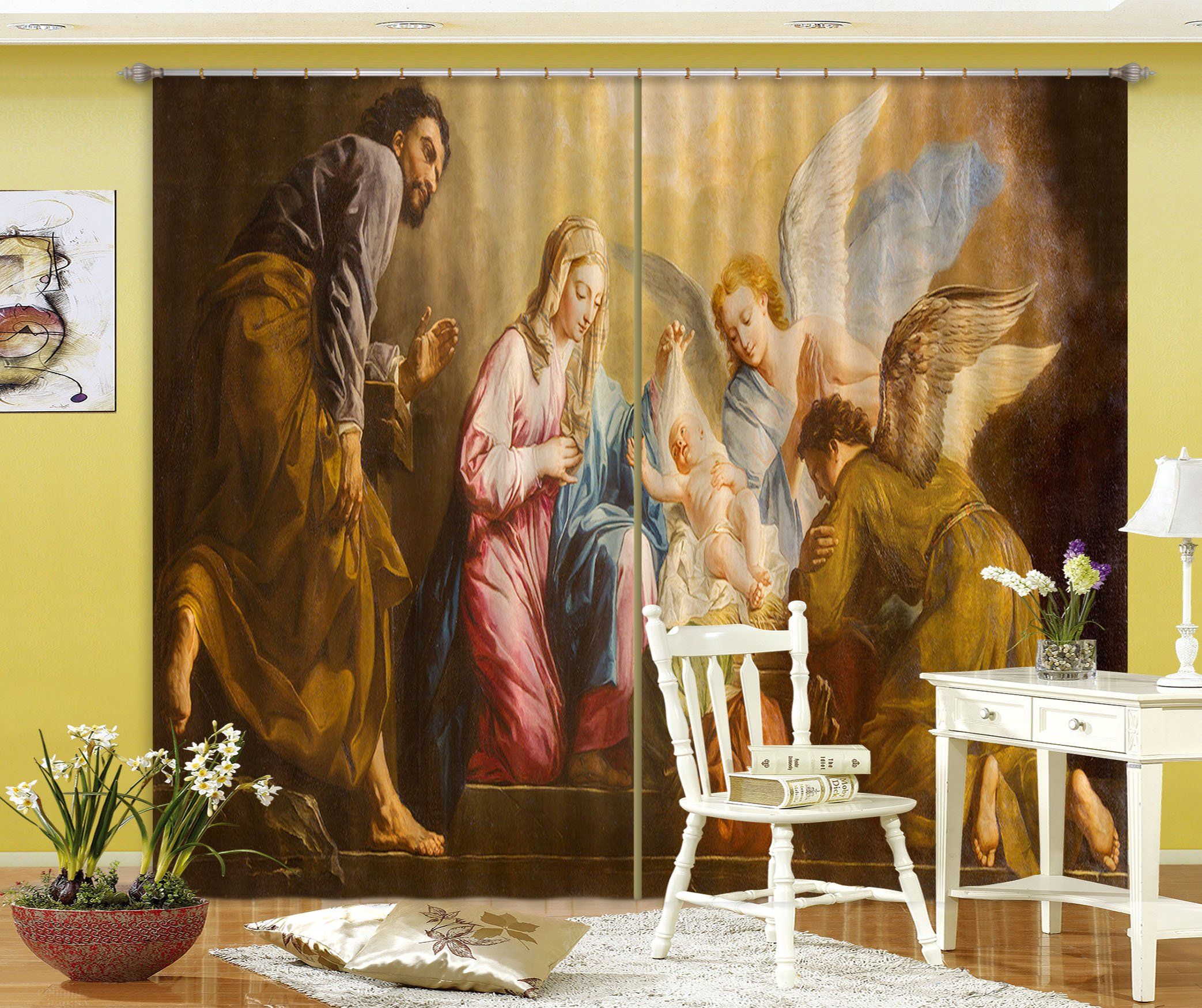 3D Little Baby Angel 011 Curtains Drapes Curtains AJ Creativity Home 