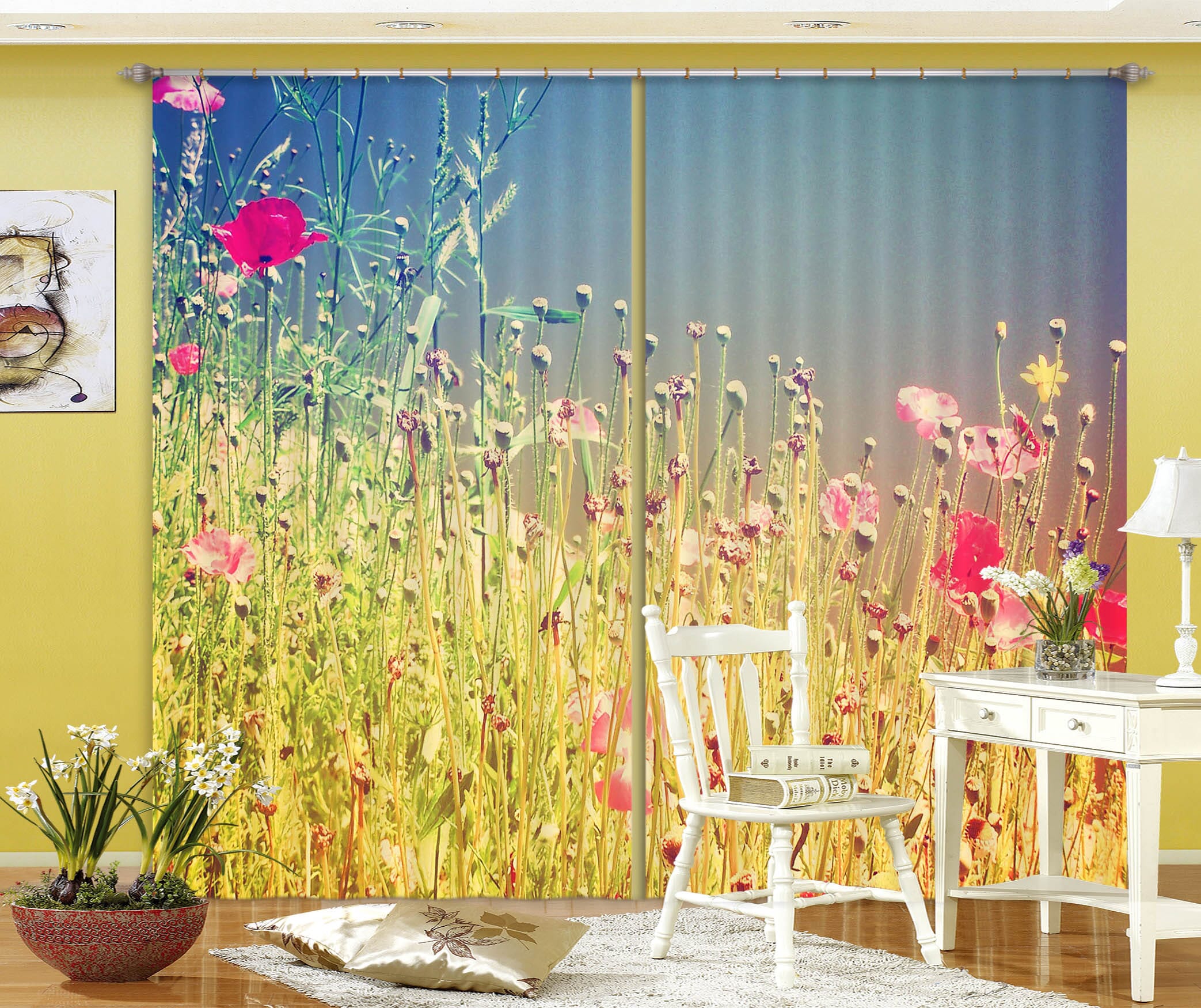 3D Spring Flowers 869 Curtains Drapes Wallpaper AJ Wallpaper 