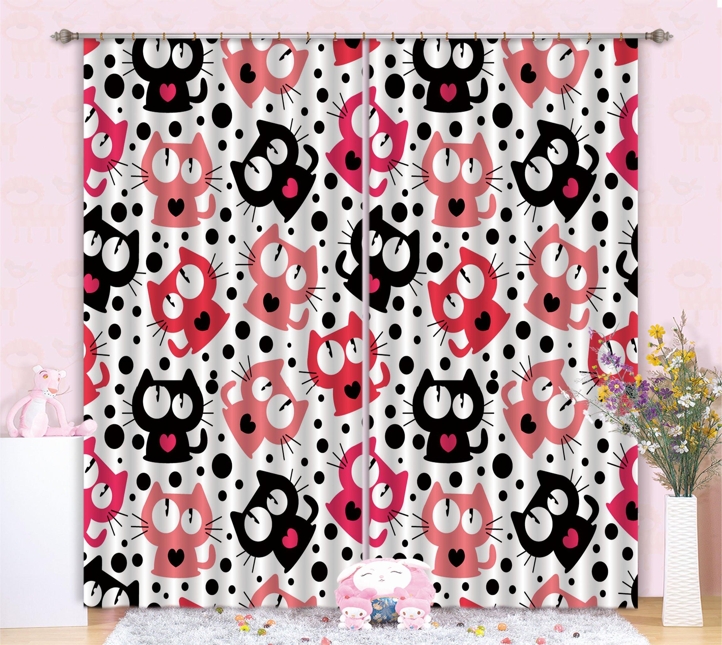 3D Lovely Cats Pattern 2347 Curtains Drapes Wallpaper AJ Wallpaper 