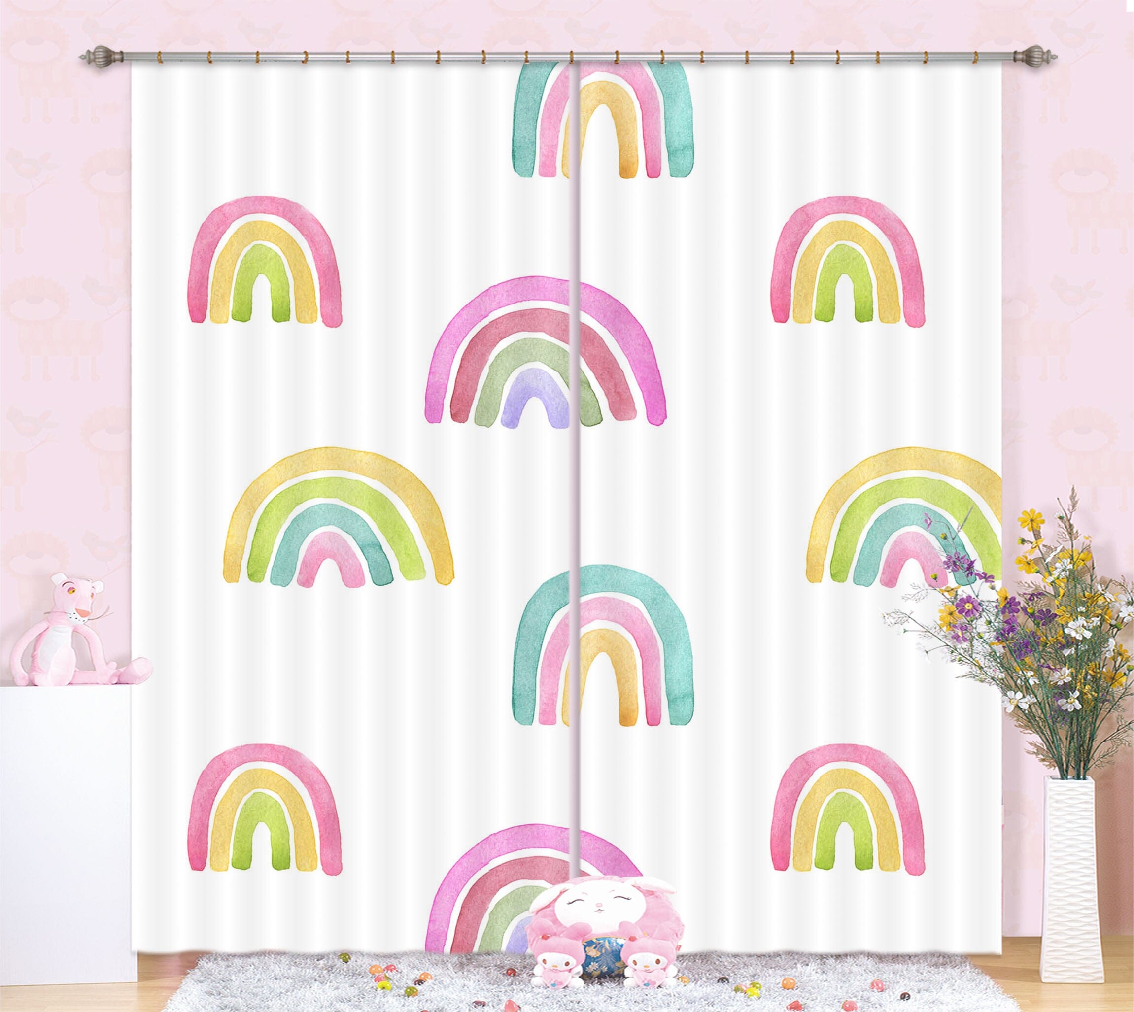 3D Painting Rainbow 120 Uta Naumann Curtain Curtains Drapes Curtains AJ Creativity Home 
