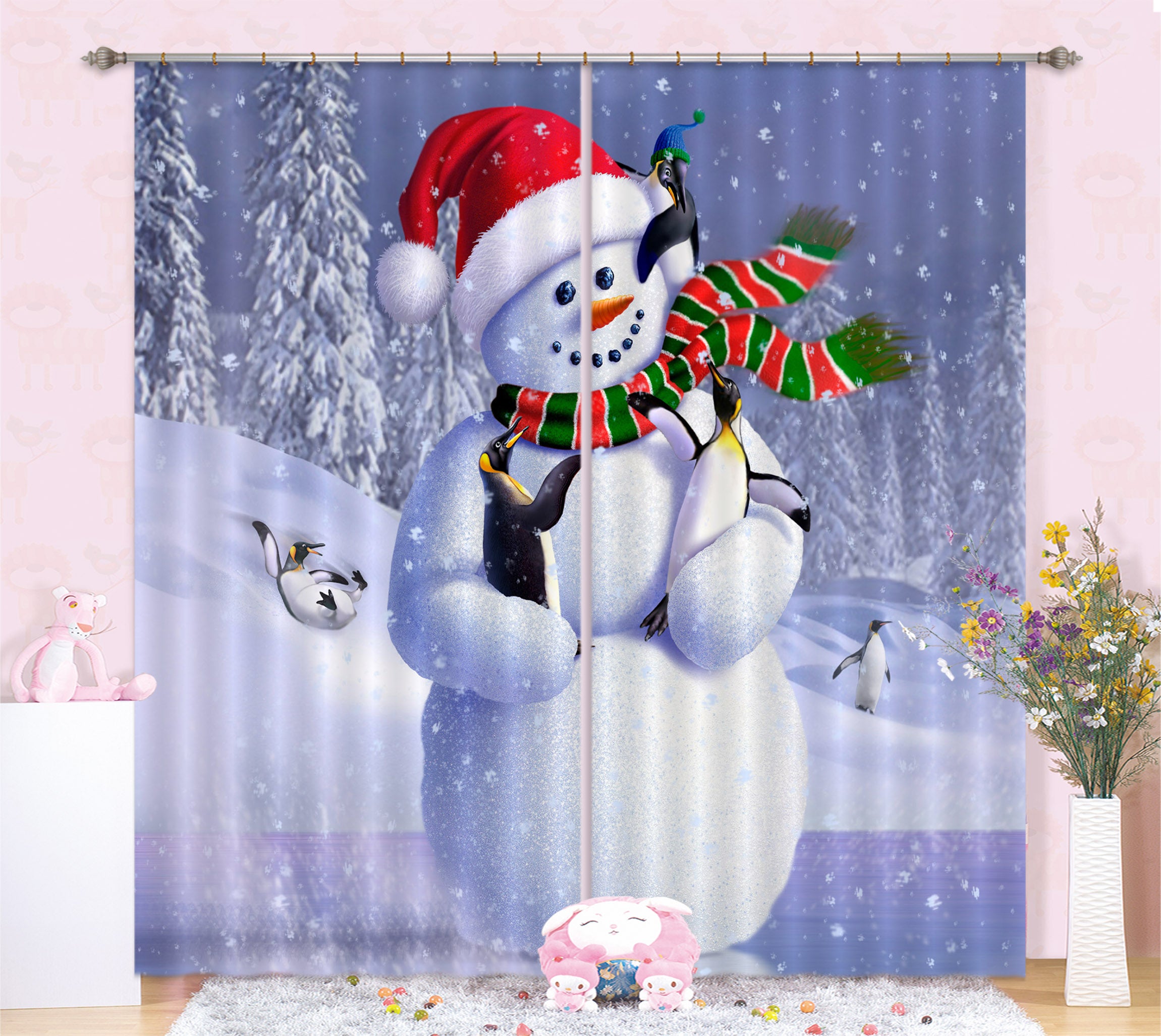 3D Snowman 86097 Jerry LoFaro Curtain Curtains Drapes
