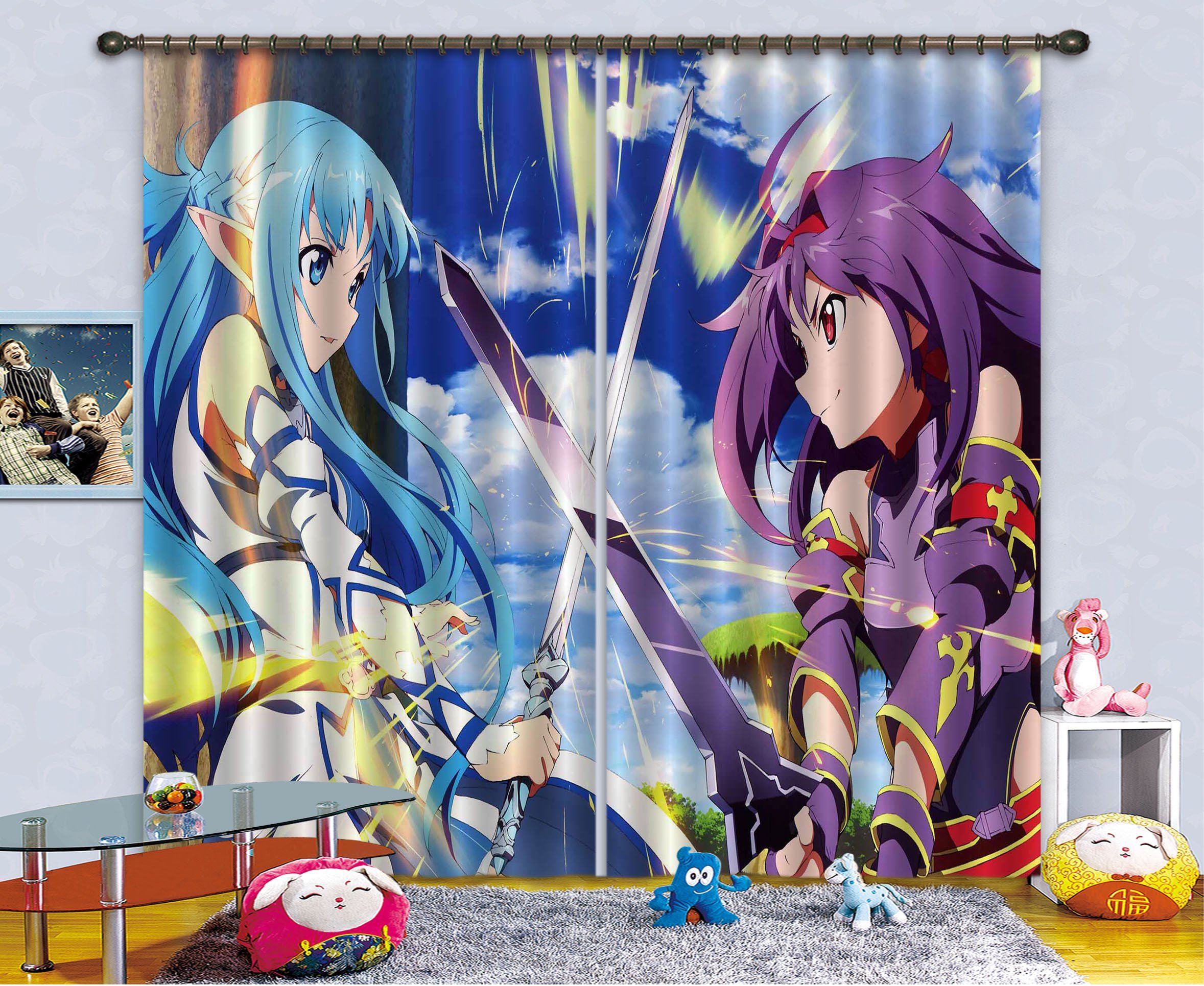 3D Animation Girls Battle 2395 Curtains Drapes Wallpaper AJ Wallpaper 