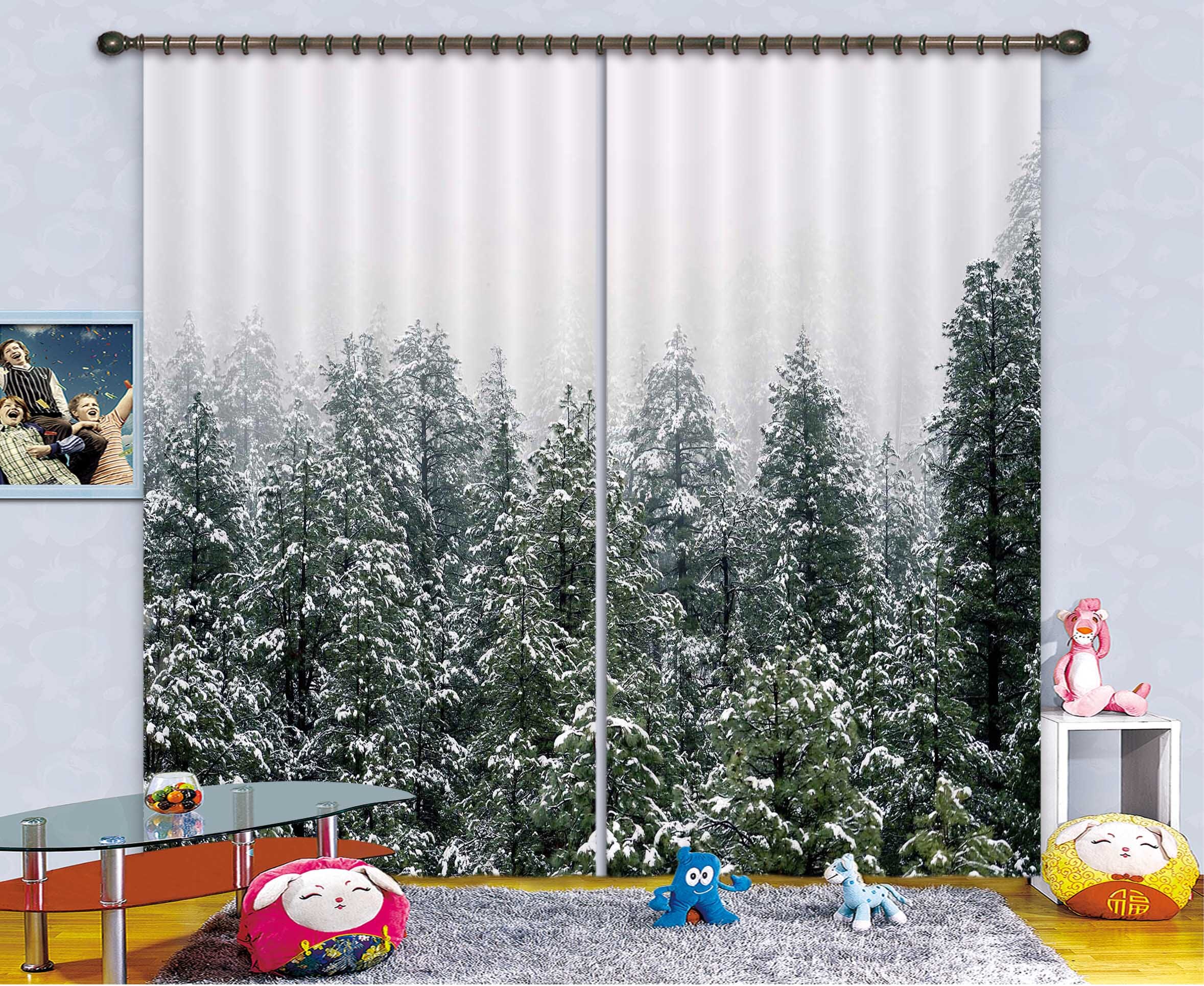 3D Heavy Snow Forest 129 Curtains Drapes Wallpaper AJ Wallpaper 