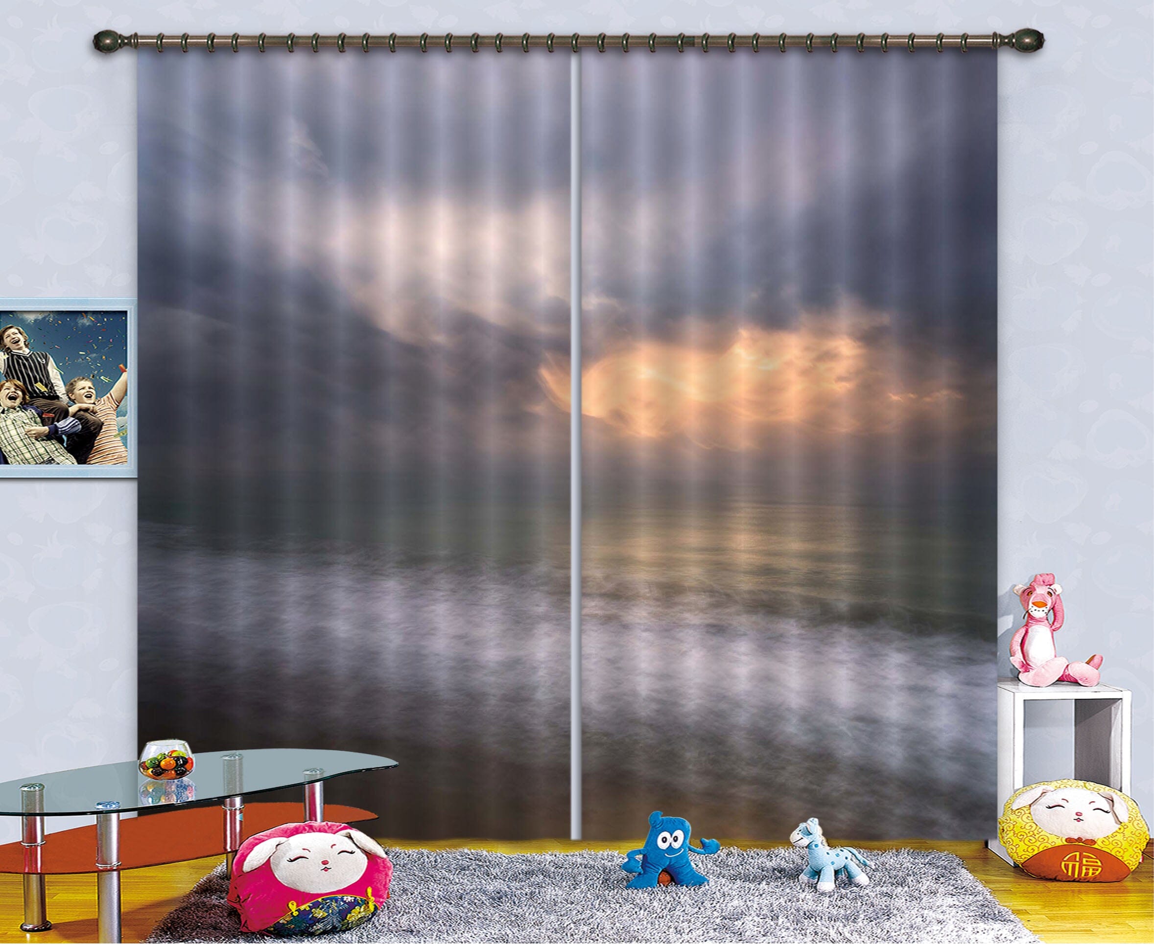 3D Sea Storm 125 Marco Carmassi Curtain Curtains Drapes Curtains AJ Creativity Home 