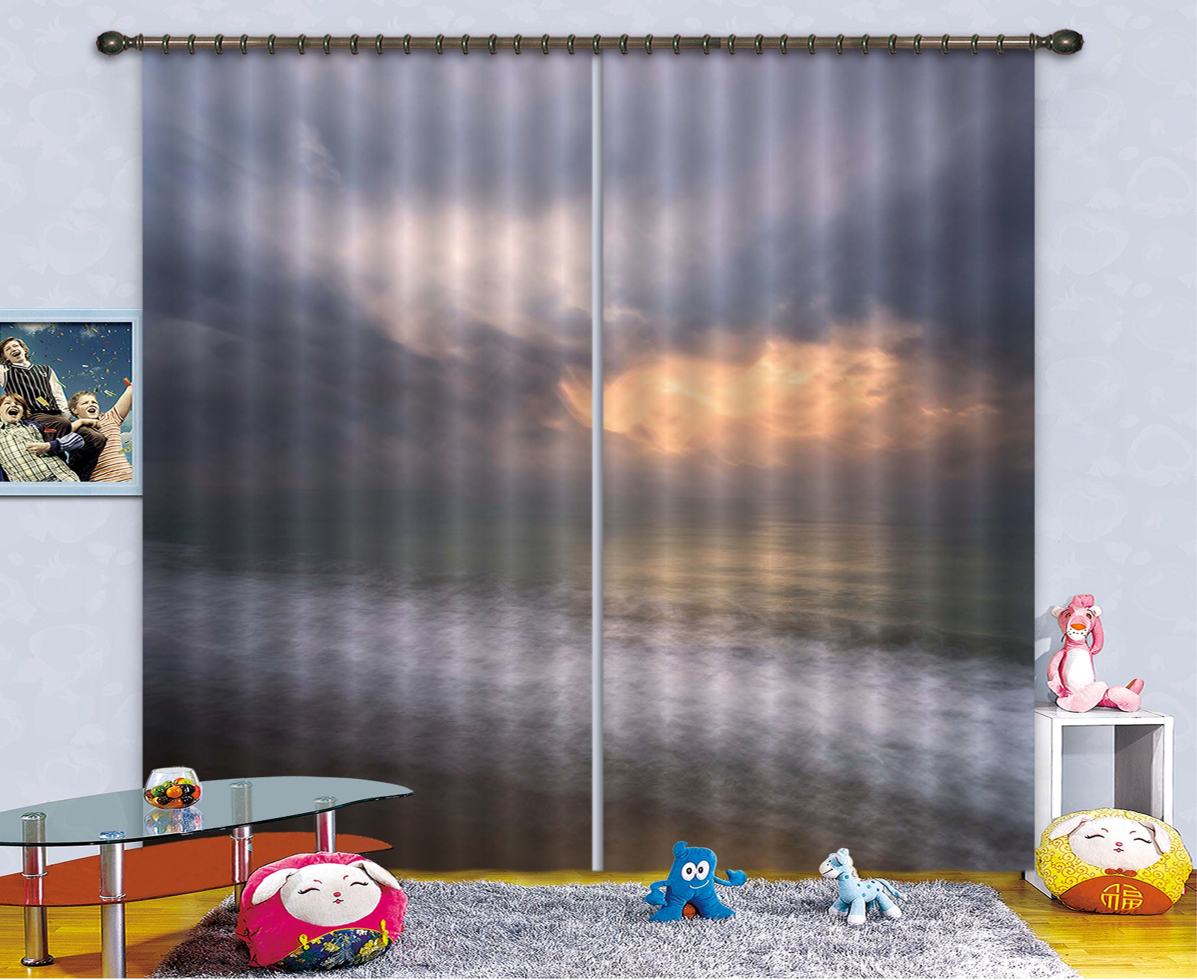 3D Sea Storm 125 Marco Carmassi Curtain Curtains Drapes