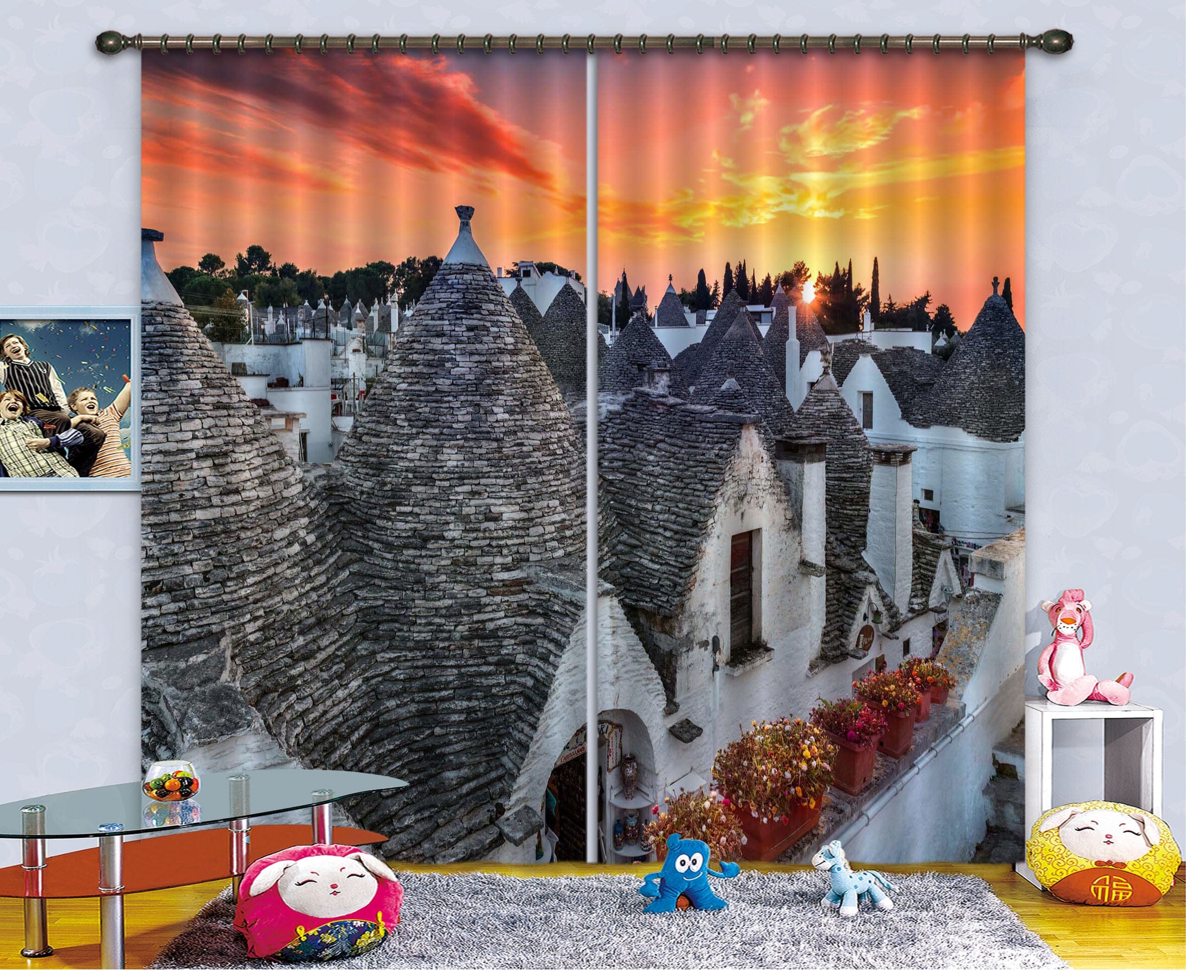 3D Cold City 171 Marco Carmassi Curtain Curtains Drapes Curtains AJ Creativity Home 