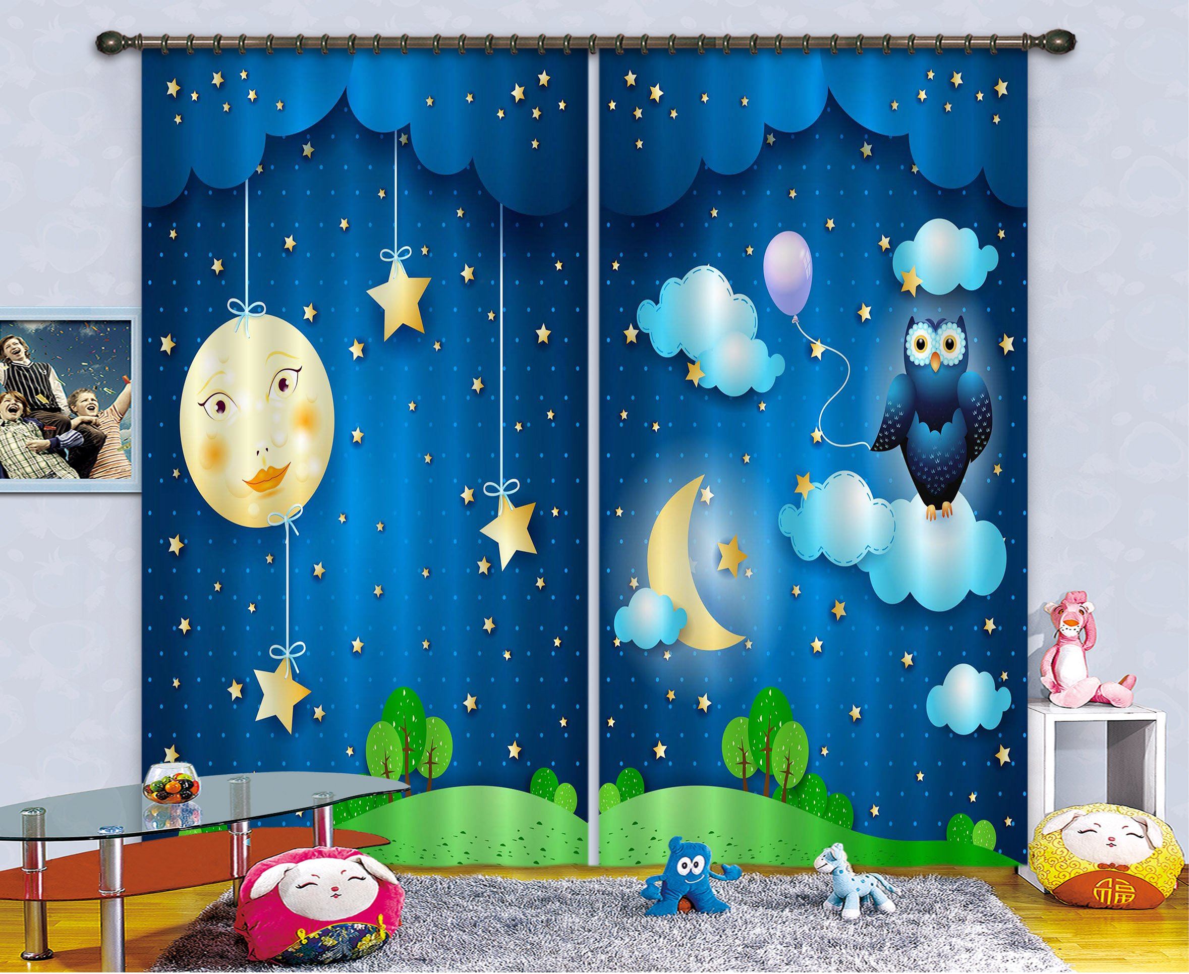 3D Stars Sky Pattern 2404 Curtains Drapes Wallpaper AJ Wallpaper 