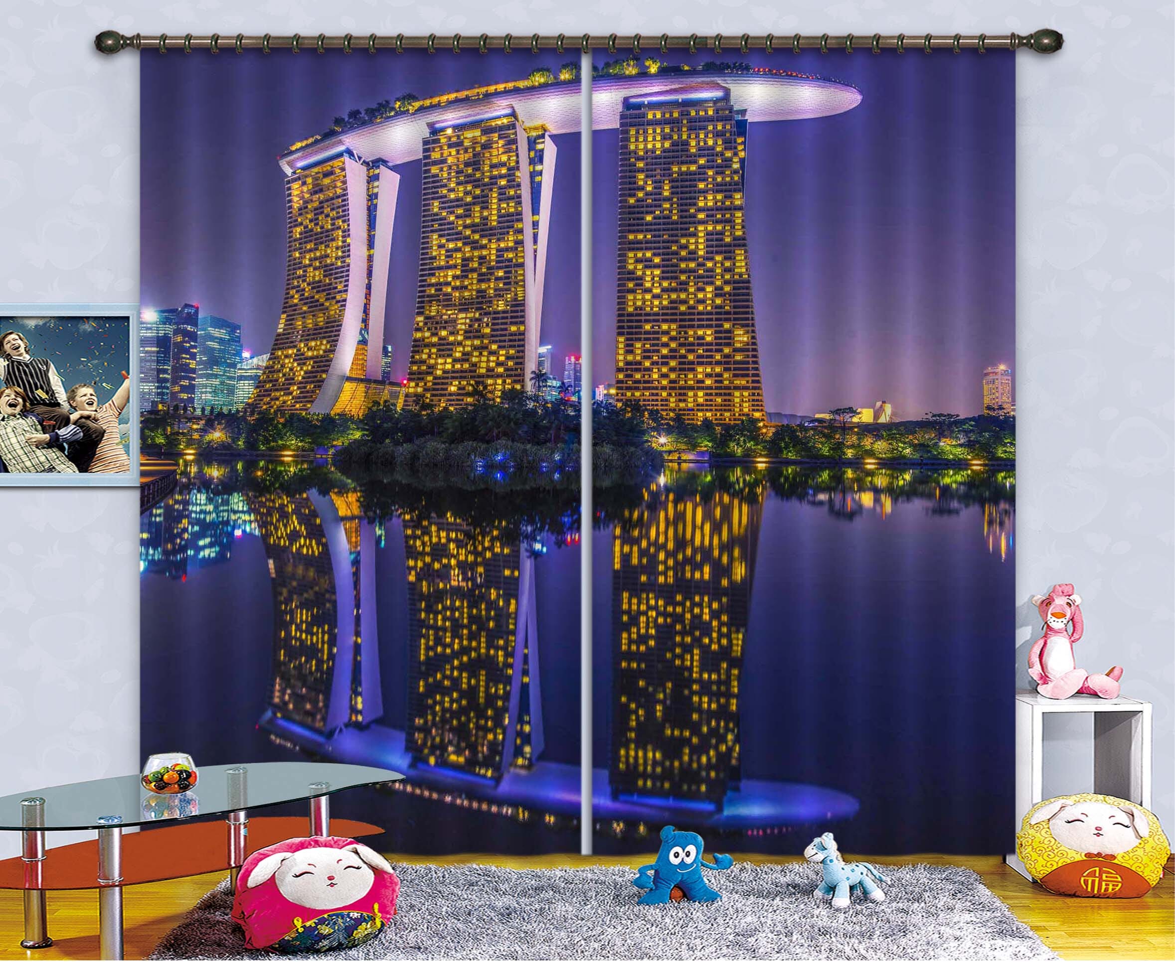 3D Glittering Stars 085 Marco Carmassi Curtain Curtains Drapes Curtains AJ Creativity Home 