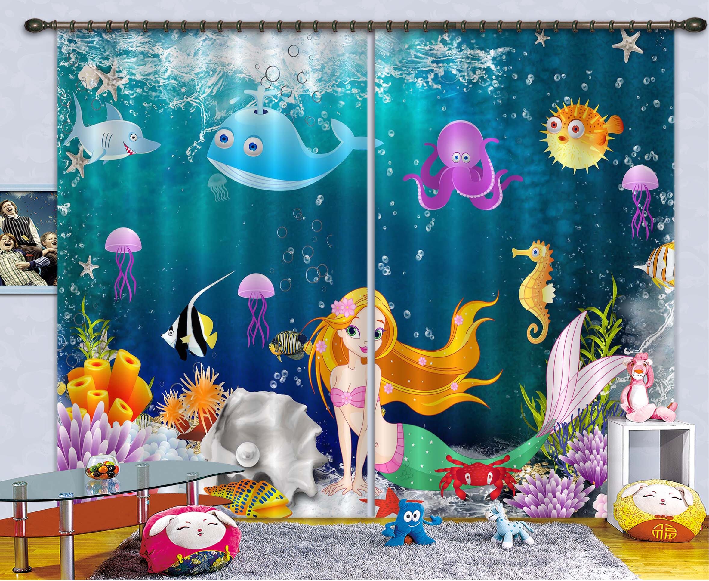 3D Undersea Animal 736 Curtains Drapes Wallpaper AJ Wallpaper 