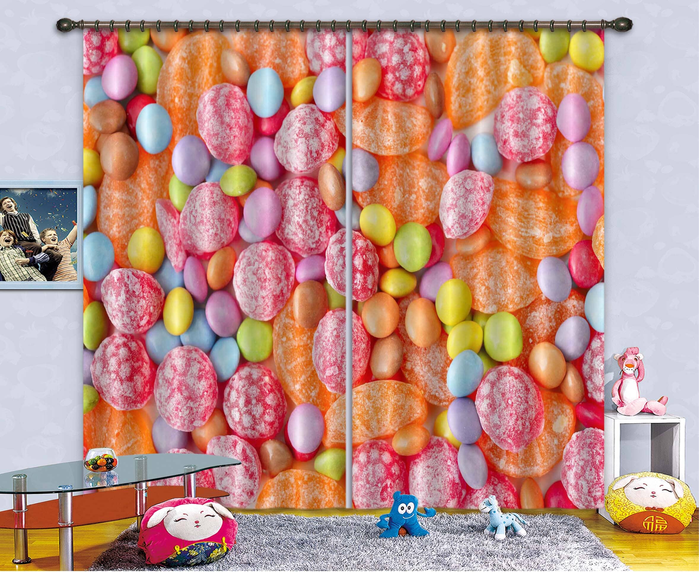 3D Colored Candy 702 Curtains Drapes Wallpaper AJ Wallpaper 