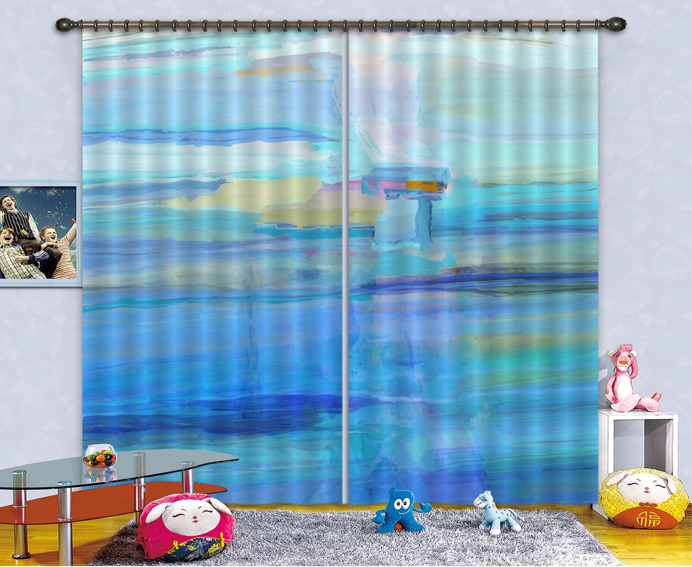 3D Blue Sea 046 Michael Tienhaara Curtain Curtains Drapes Curtains AJ Creativity Home 