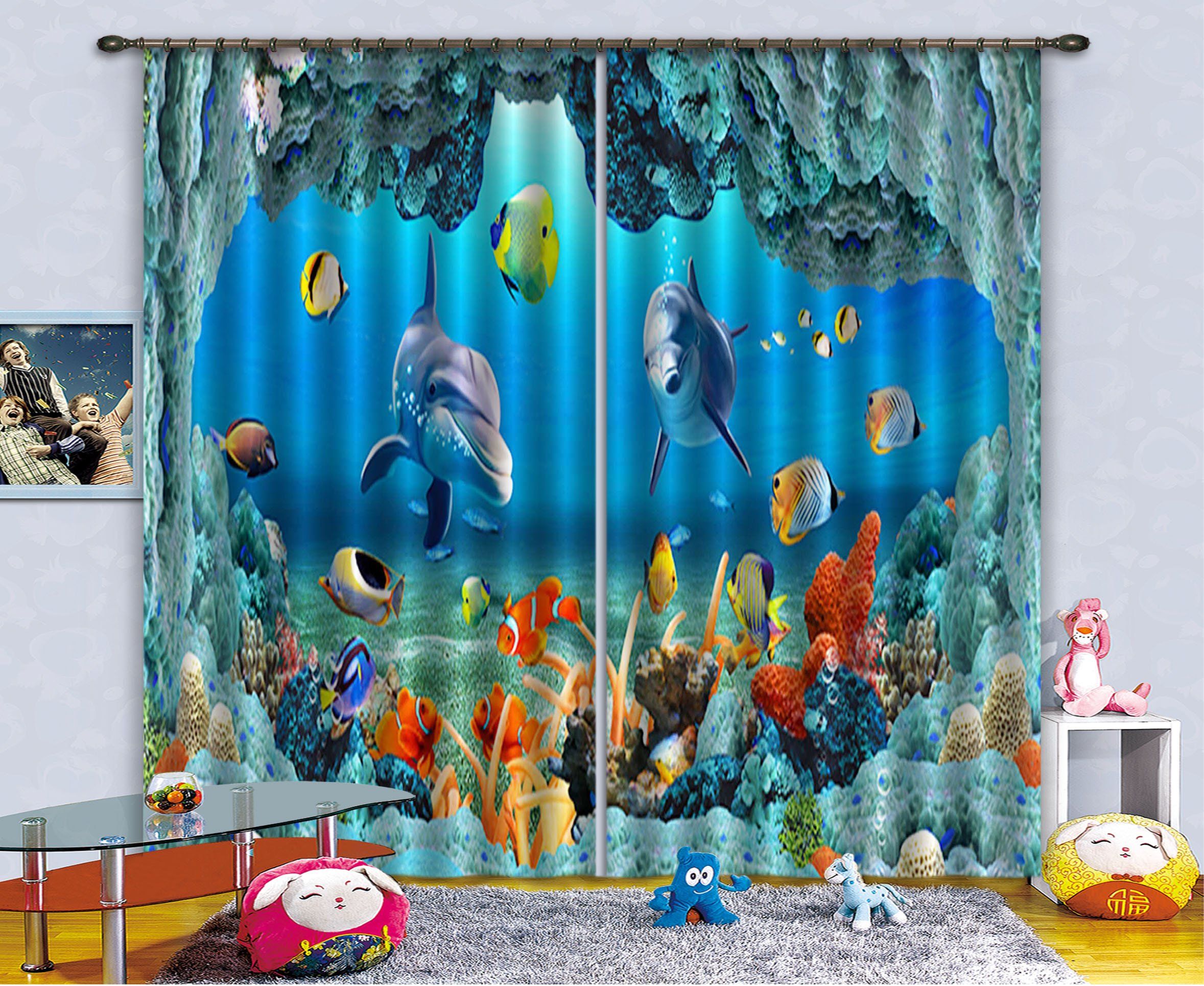 3D Ocean Cave Scenery 2297 Curtains Drapes Wallpaper AJ Wallpaper 