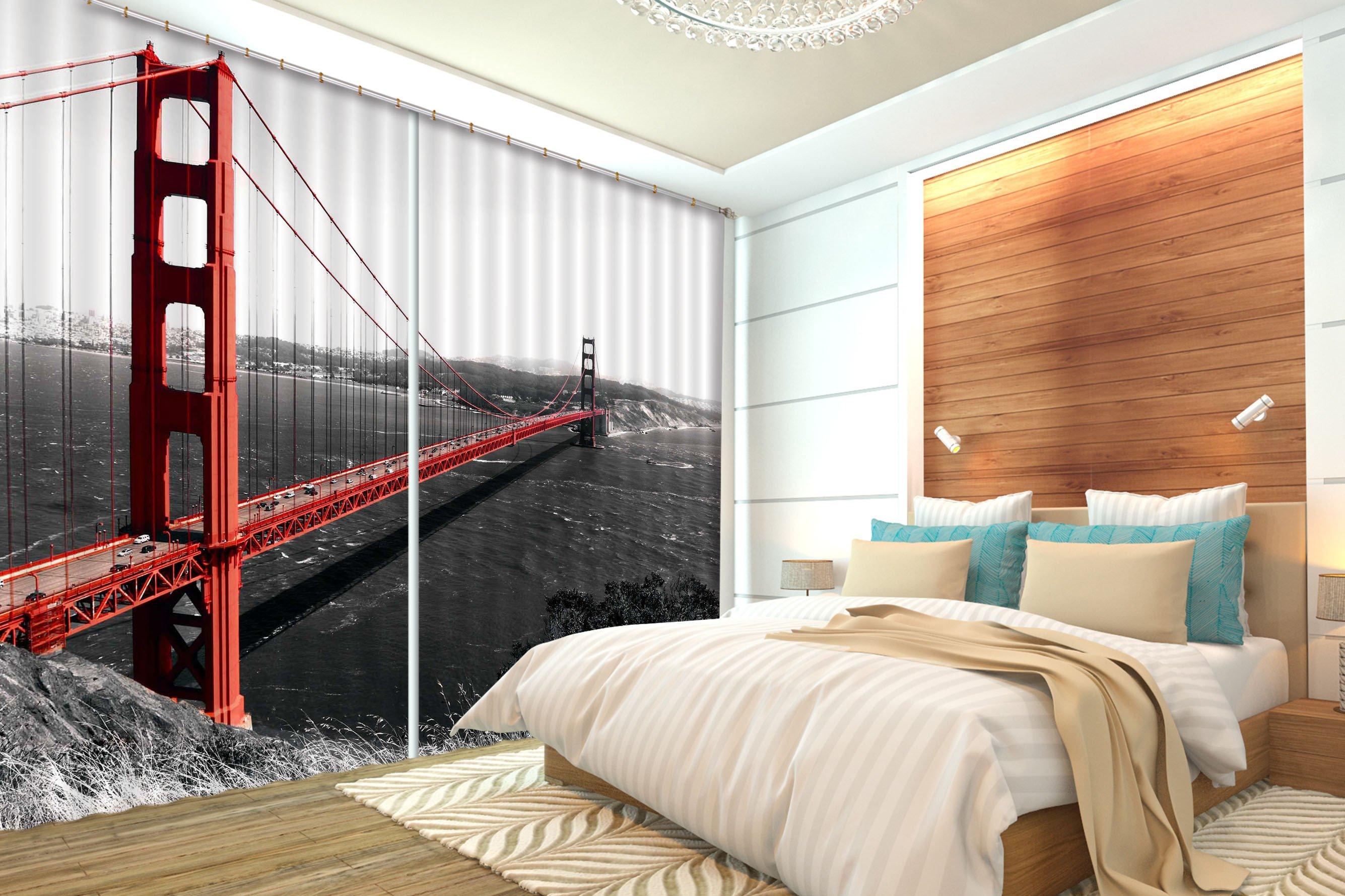 3D Golden Gate Bridge 494 Curtains Drapes Wallpaper AJ Wallpaper 