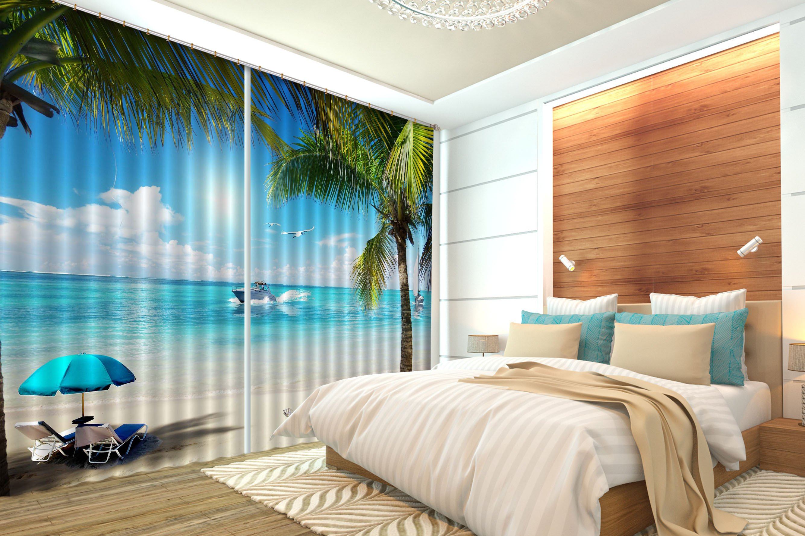 3D Beautiful Beach 173 Curtains Drapes Wallpaper AJ Wallpaper 