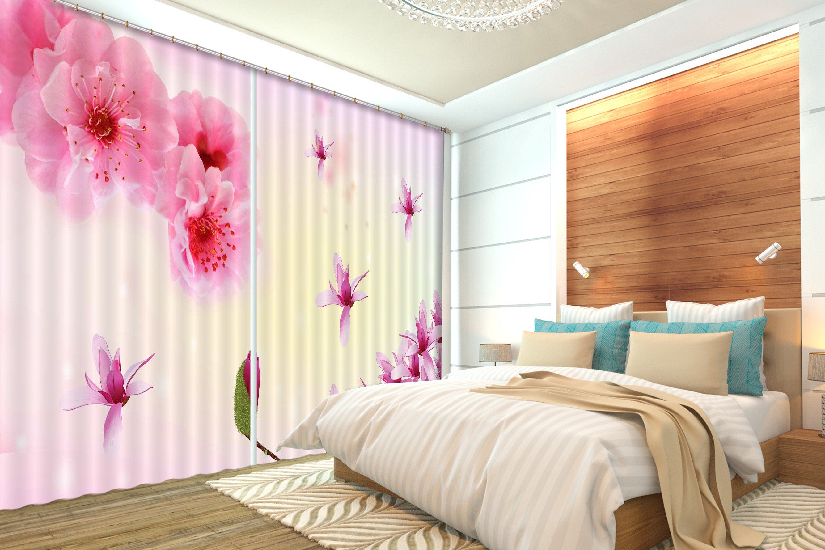 3D Flying Flowers 2454 Curtains Drapes Wallpaper AJ Wallpaper 