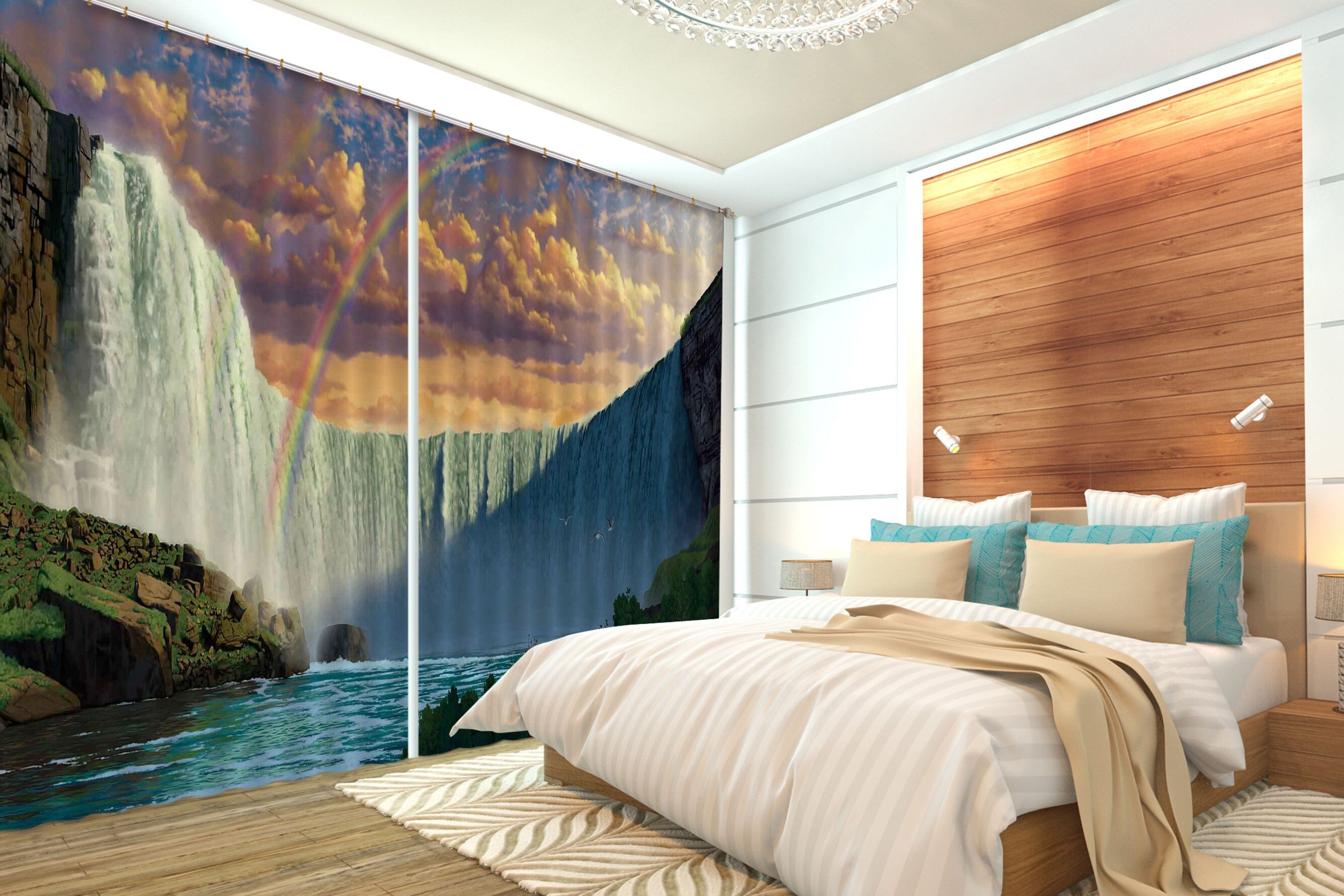 3D Niagara Falls 055 Vincent Hie Curtain Curtains Drapes Curtains AJ Creativity Home 