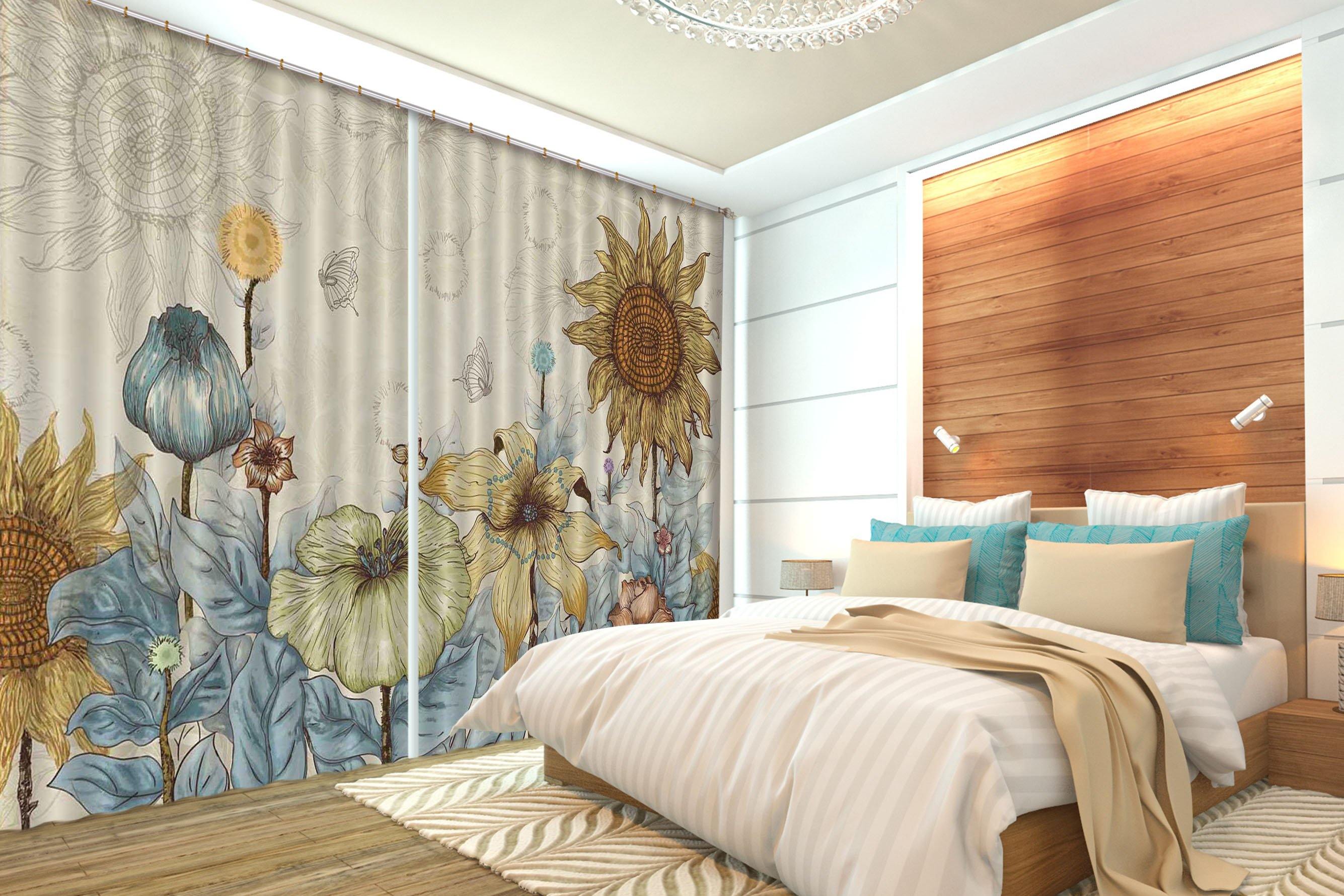 3D Flowers Pattern 2284 Curtains Drapes Wallpaper AJ Wallpaper 