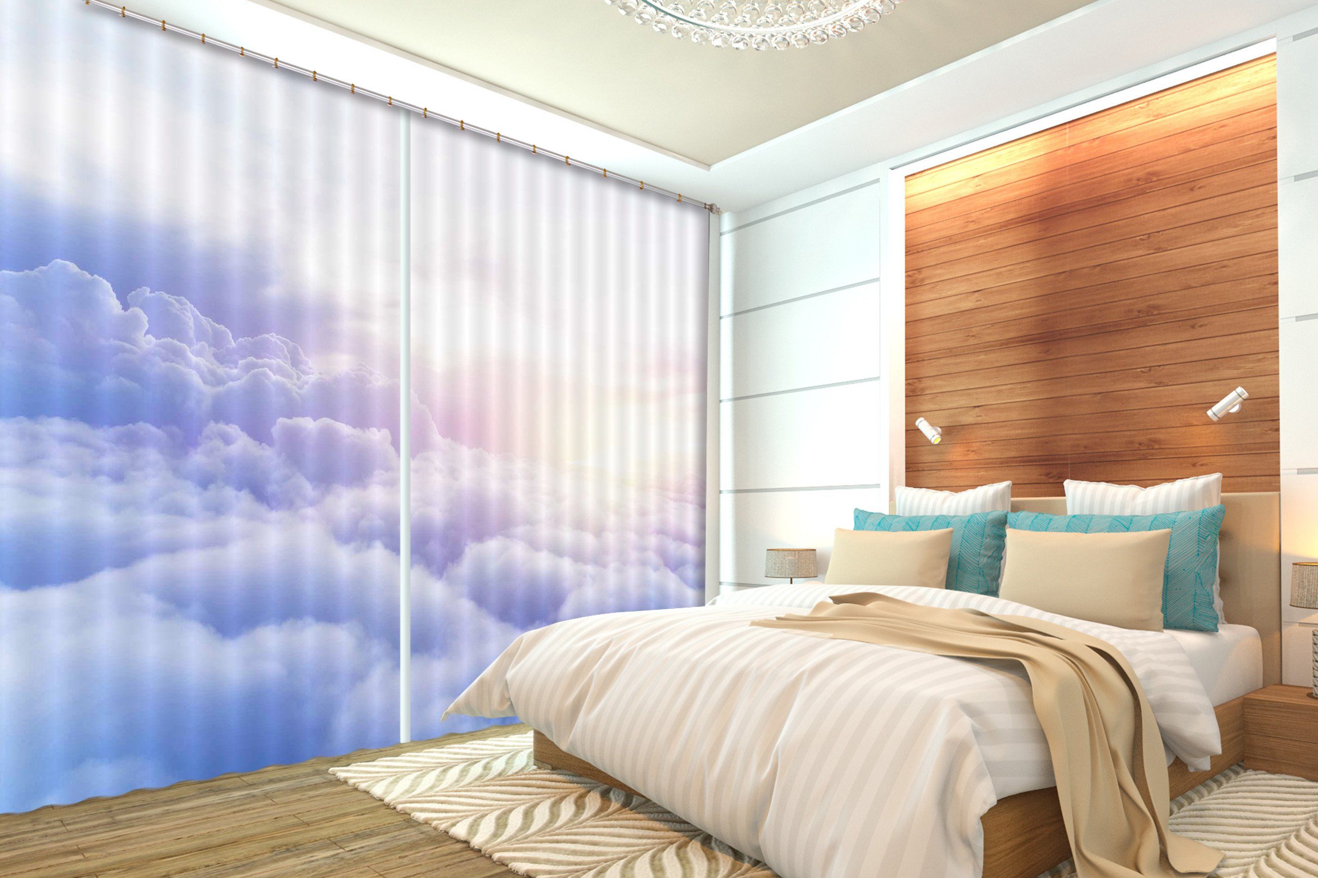 3D Rolling Clouds 2414 Curtains Drapes Wallpaper AJ Wallpaper 